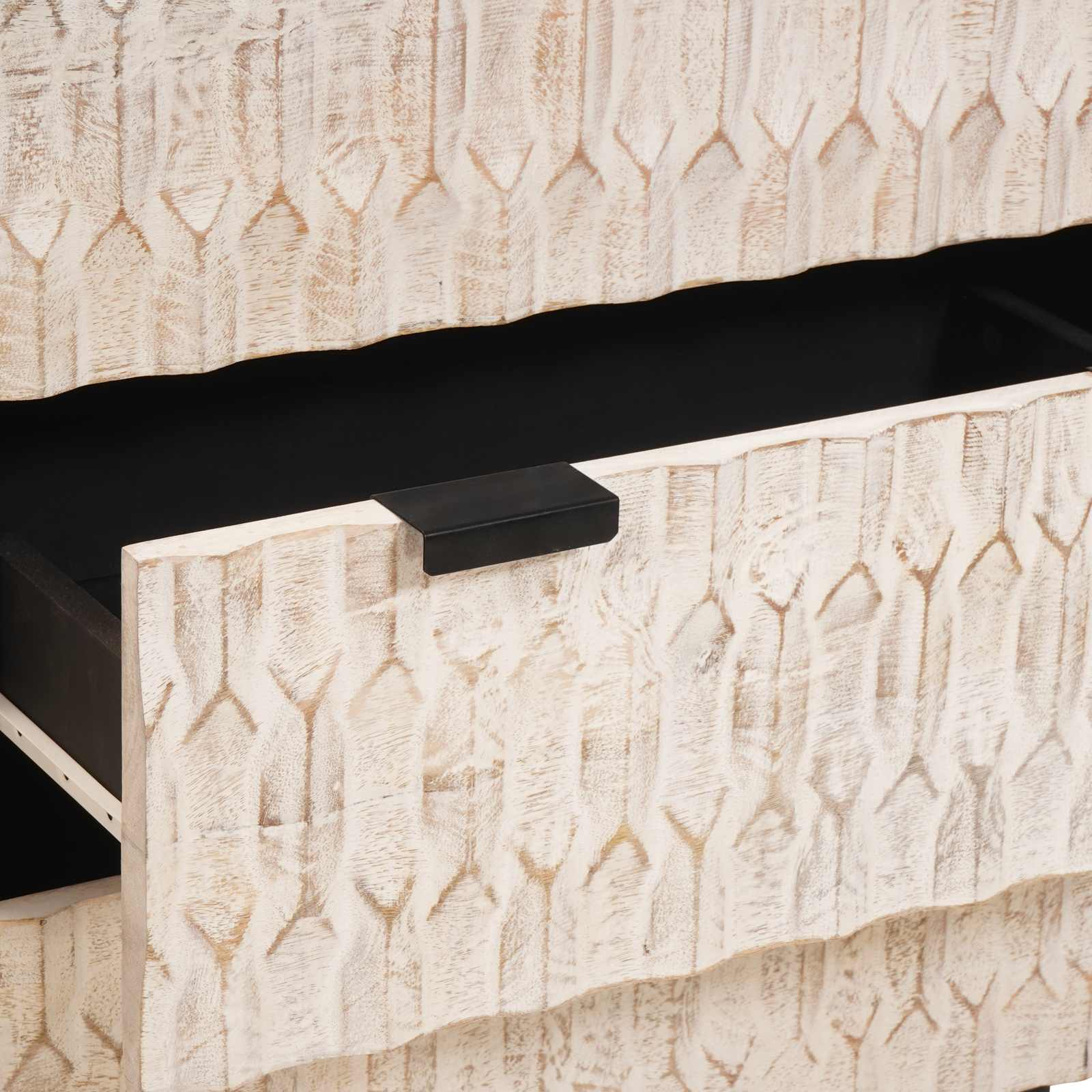 Bufet Finisaj Alb Spălat Lemn de mango solid GartenMobel Dekor