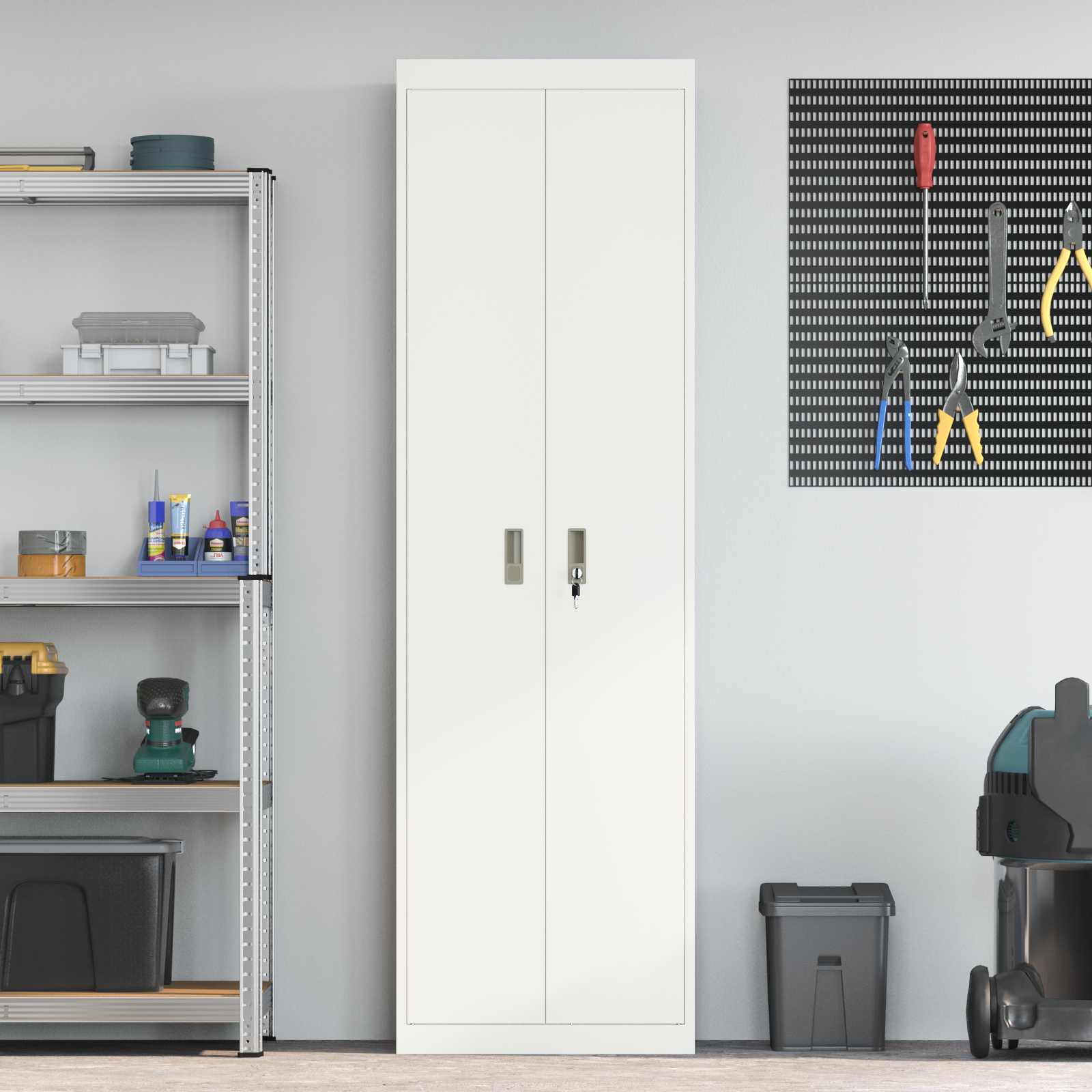 Dulap de depozitare cu depozitare 2 pcs Alb 60 x 40 x 200 cm GartenMobel Dekor