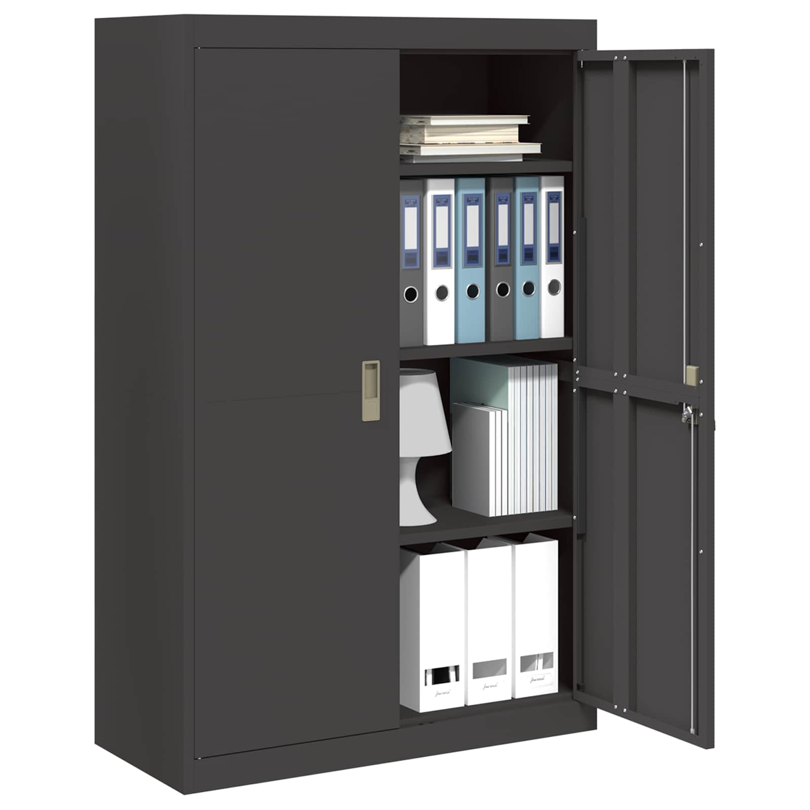 Dulap de depozitare cu depozitare 2 pcs Negru 90 x 40 x 140 cm GartenMobel Dekor