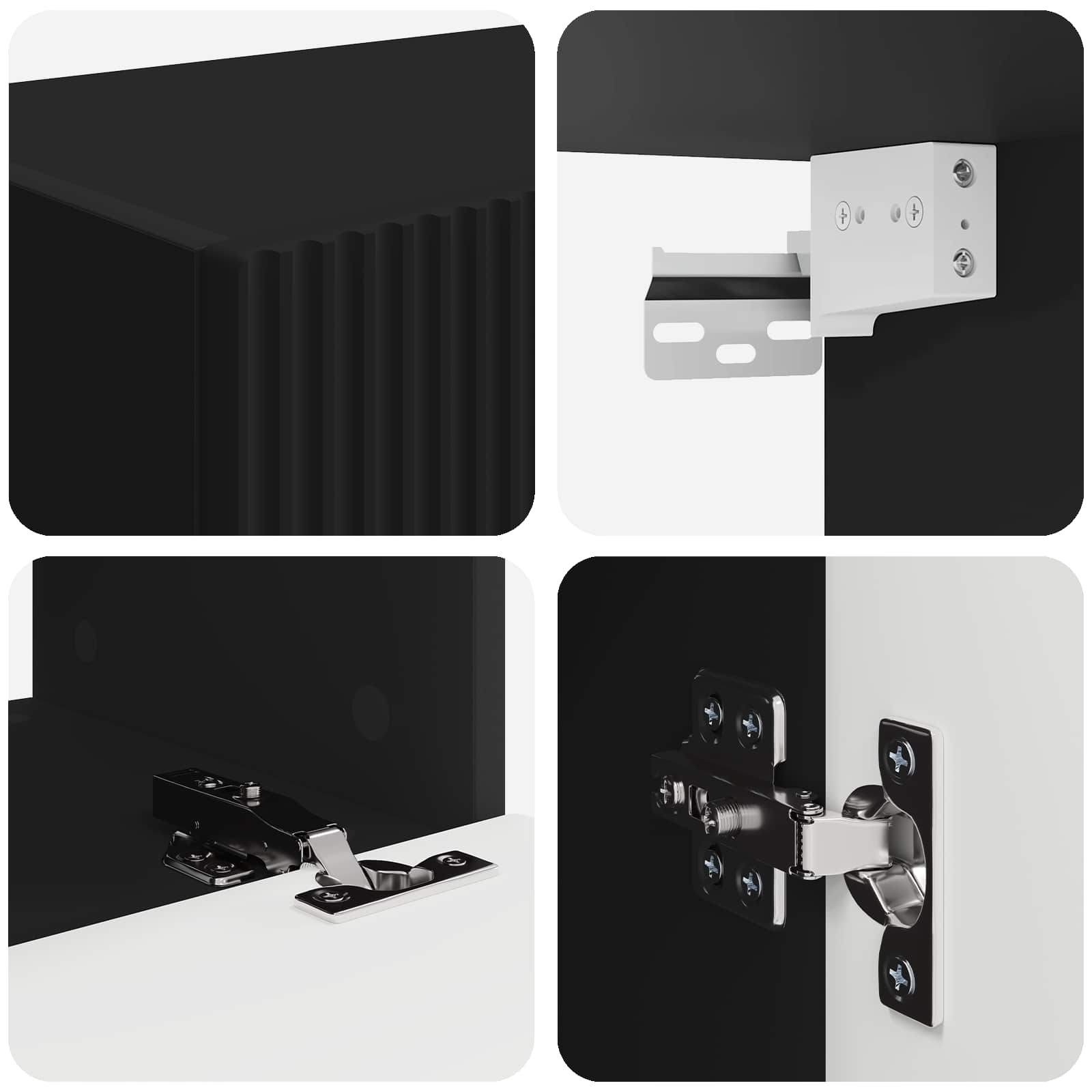 Negru 60 x 31 x 29,5 cm GartenMobel Dekor