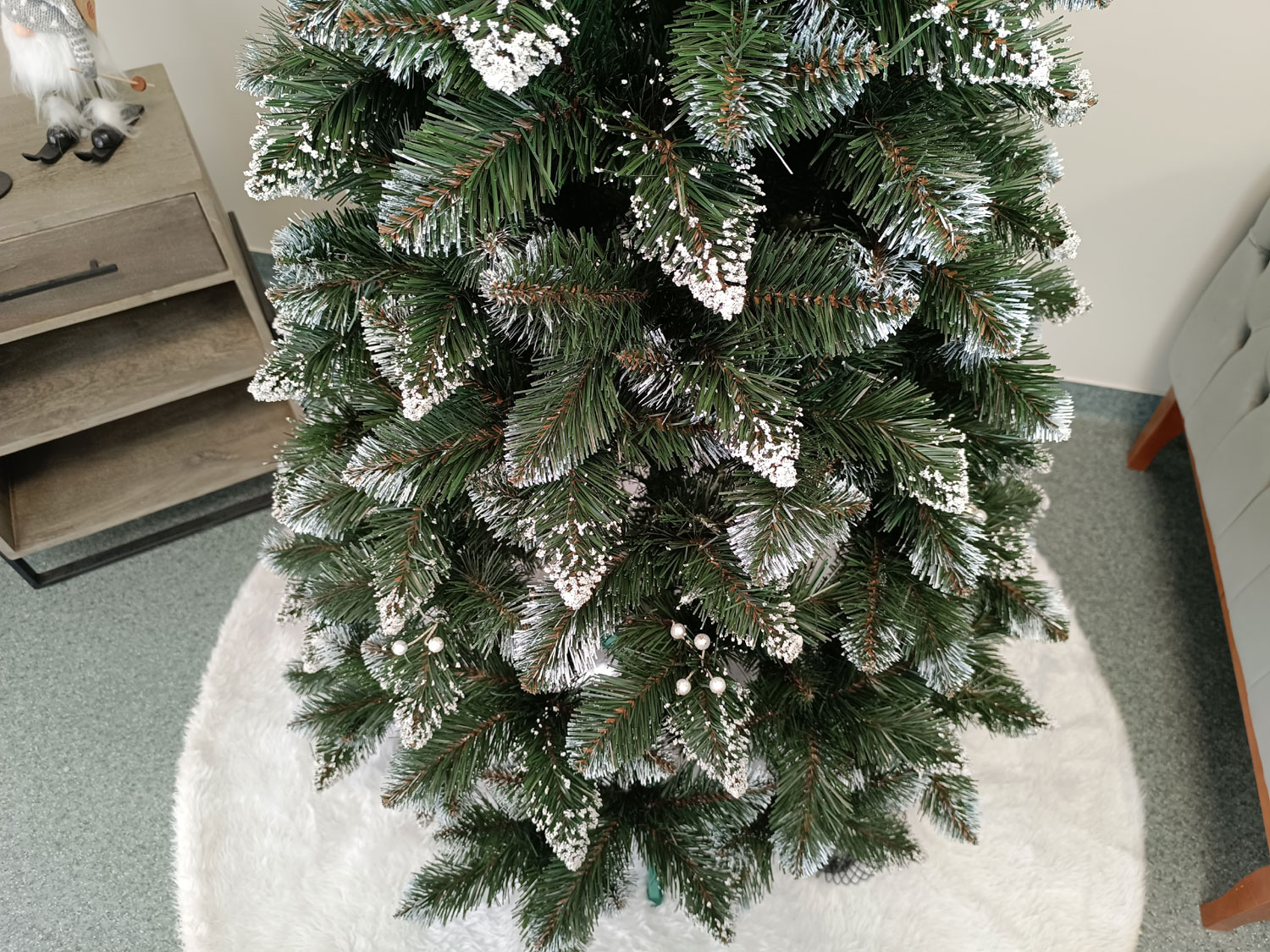 Brad artificial Christmas Deluxe by Sersimo, Crystal nins cu merisoare, 2D, 180cm Household NewTrend