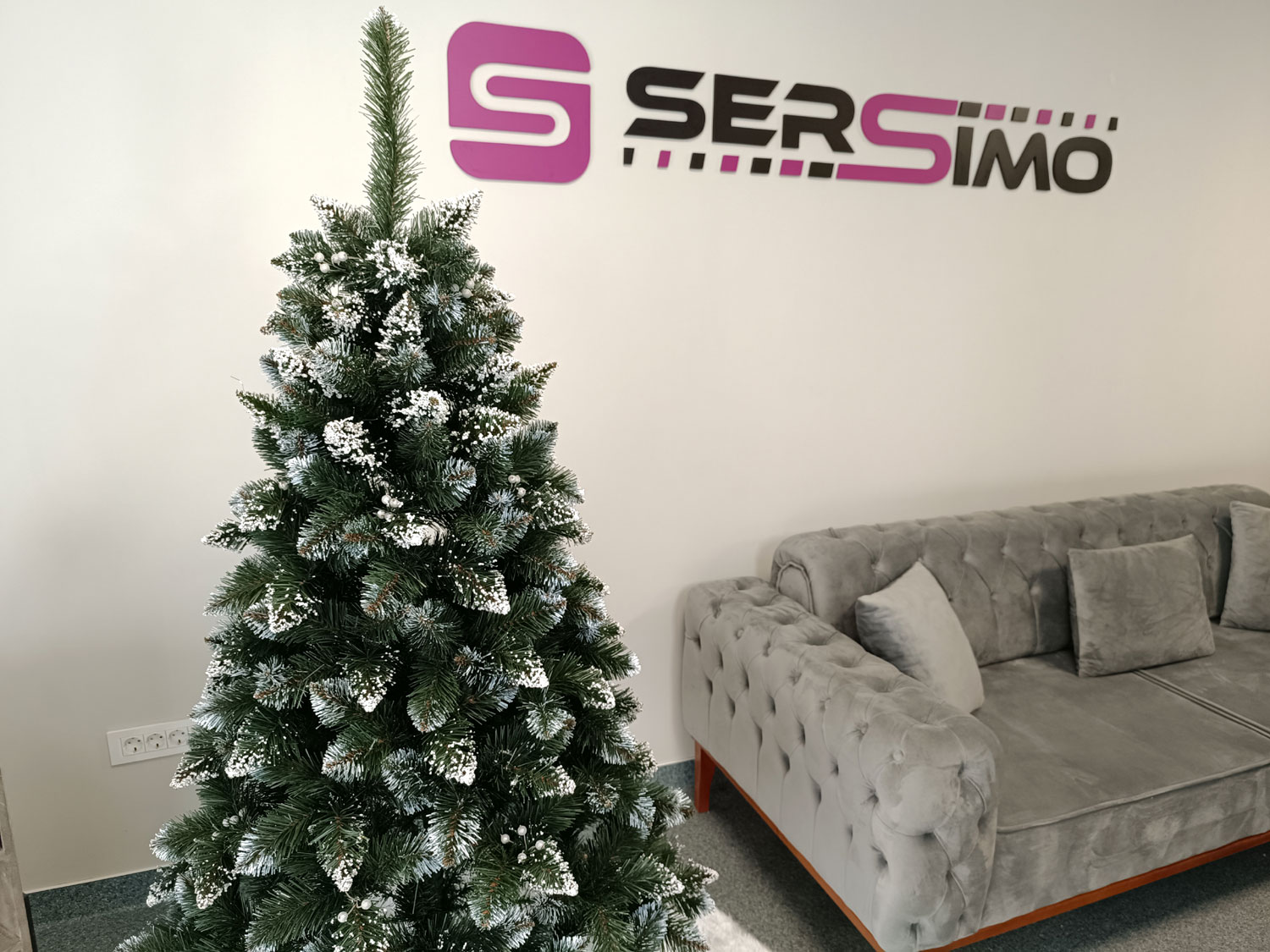 Brad artificial Christmas Deluxe by Sersimo, Crystal nins cu merisoare, 2D, 180cm Household NewTrend