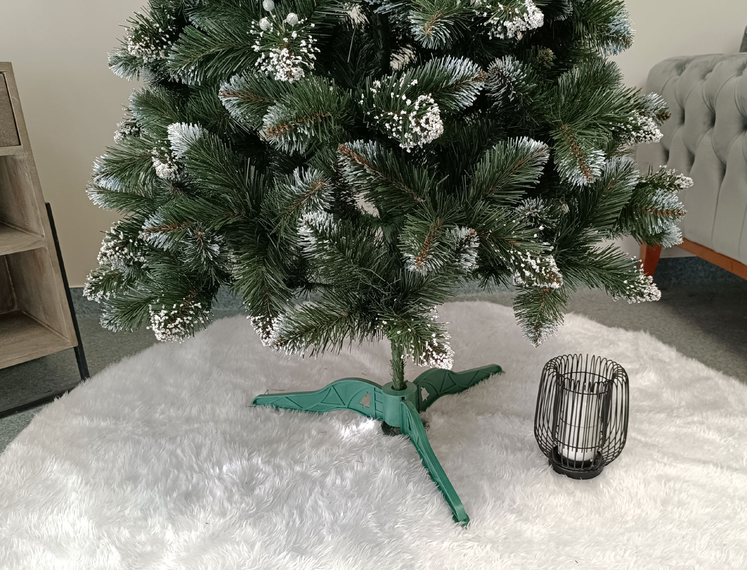 Brad artificial Christmas Deluxe by Sersimo, Crystal nins cu merisoare, 2D, 180cm Household NewTrend