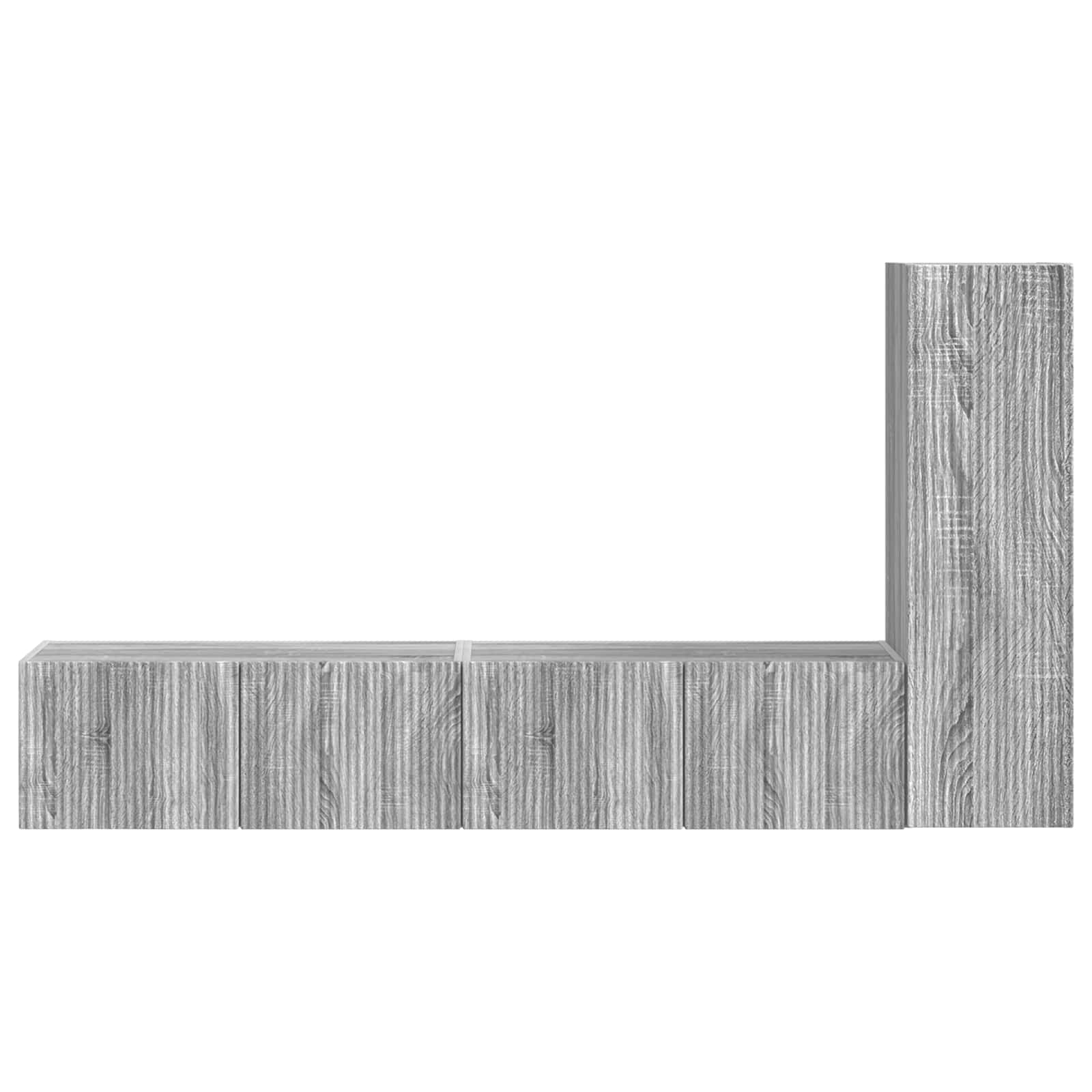 Set comodă TV Pe perete 2 pcs Gri Sonoma Lemn compozit GartenMobel Dekor