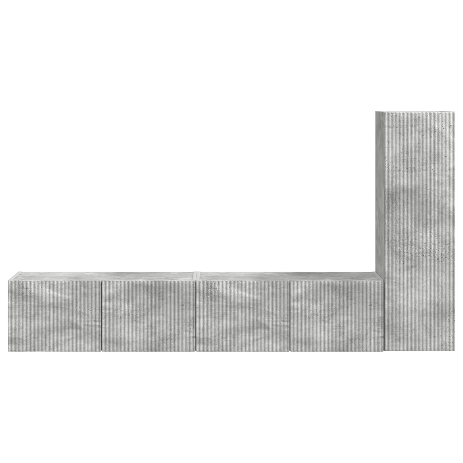 Set comodă TV Pe perete 2 pcs Gri din beton Lemn compozit GartenMobel Dekor