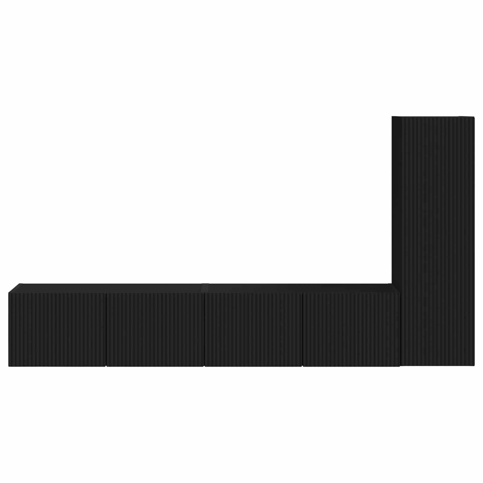 Set comodă TV Pe perete 2 pcs Negru Lemn compozit GartenMobel Dekor