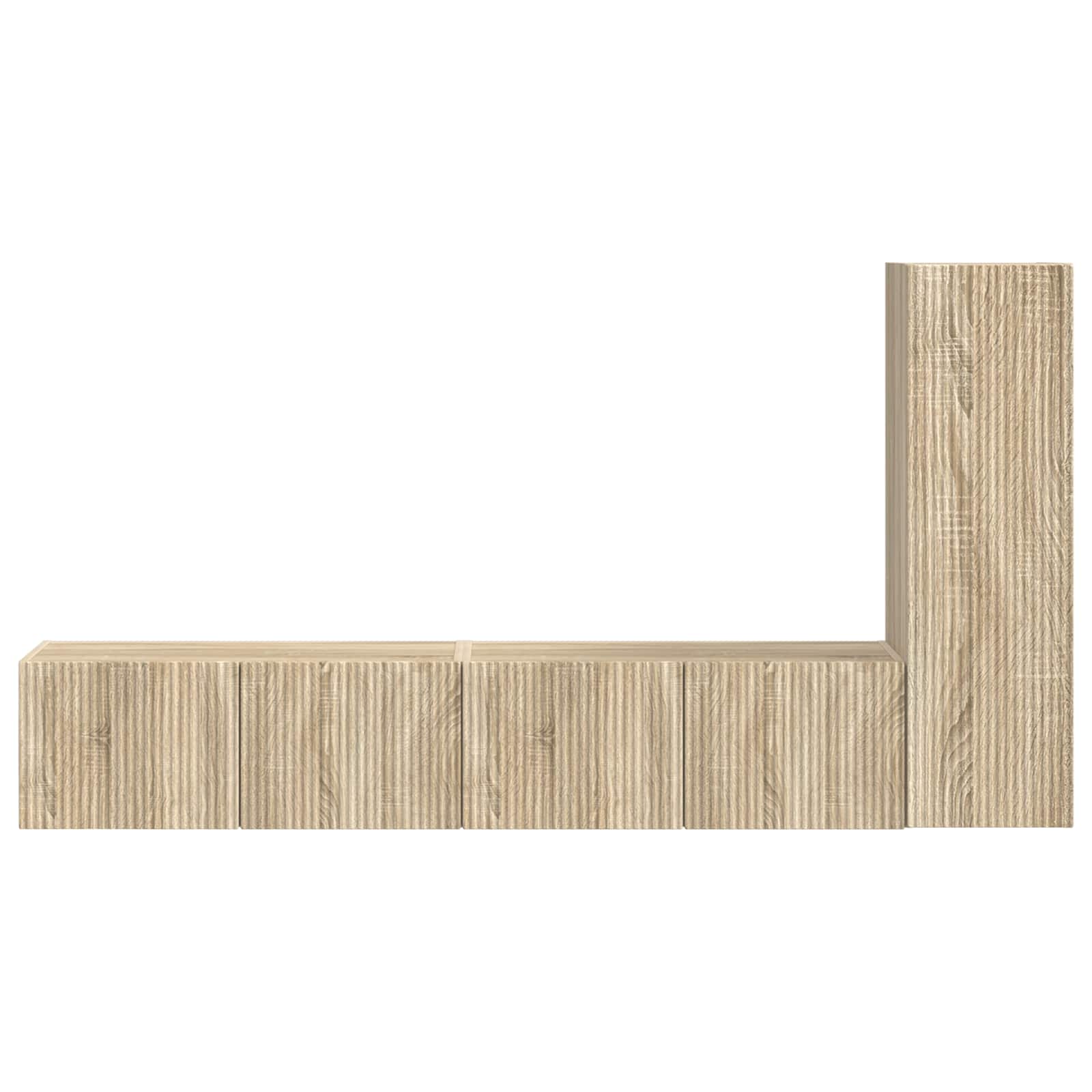 Set comodă TV Pe perete 2 pcs Stejar Sonoma Lemn compozit GartenMobel Dekor