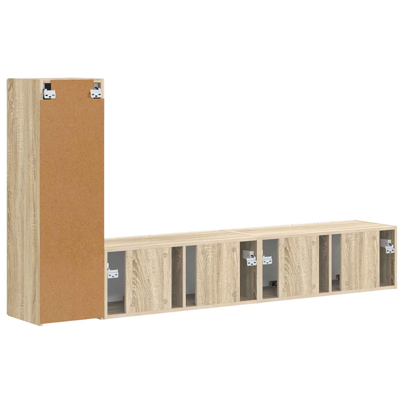 Set comodă TV Pe perete 2 pcs Stejar Sonoma Lemn compozit GartenMobel Dekor