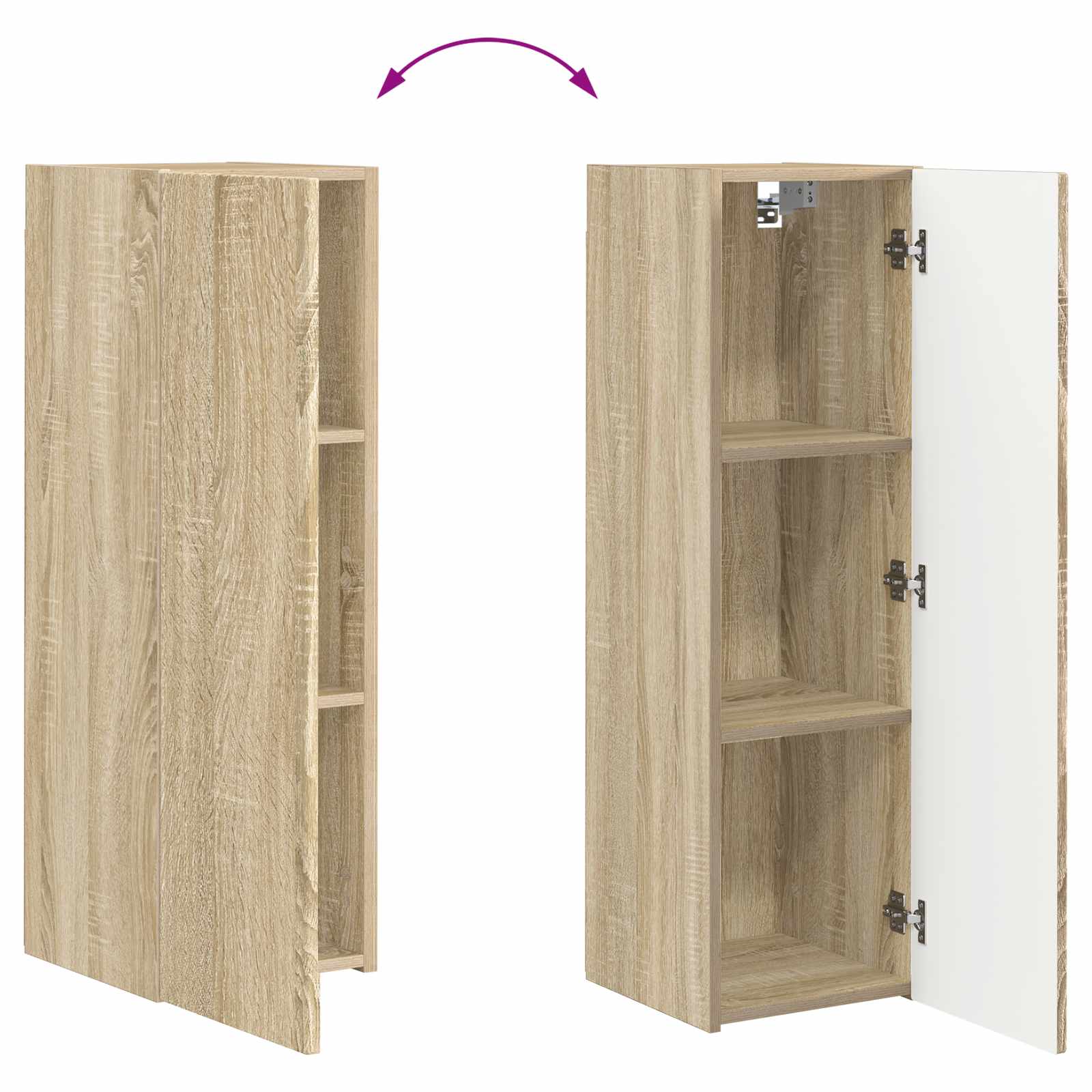 Set comodă TV Pe perete 2 pcs Stejar Sonoma Lemn compozit GartenMobel Dekor