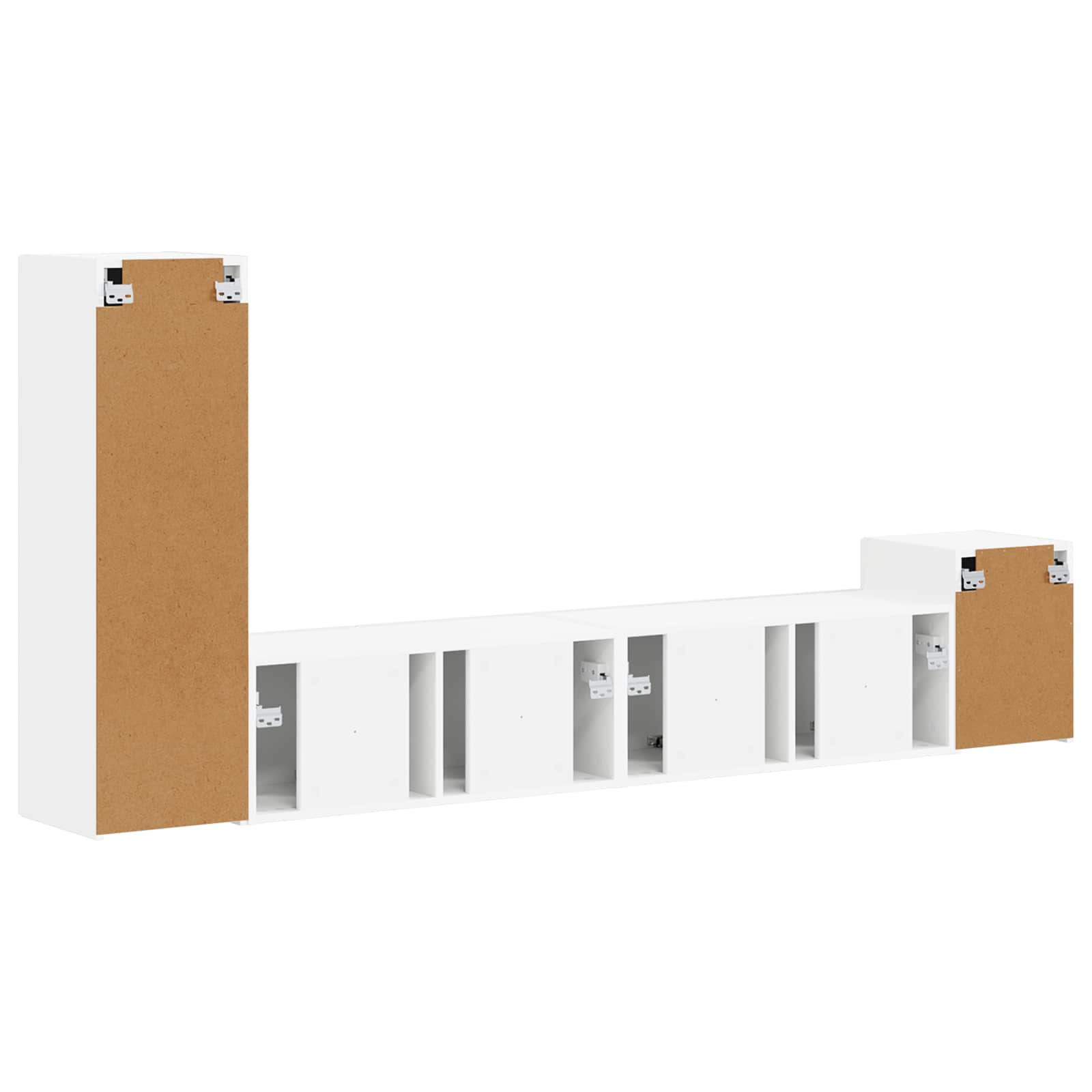 Set comodă TV Pe perete 3 pcs Alb Lemn compozit GartenMobel Dekor