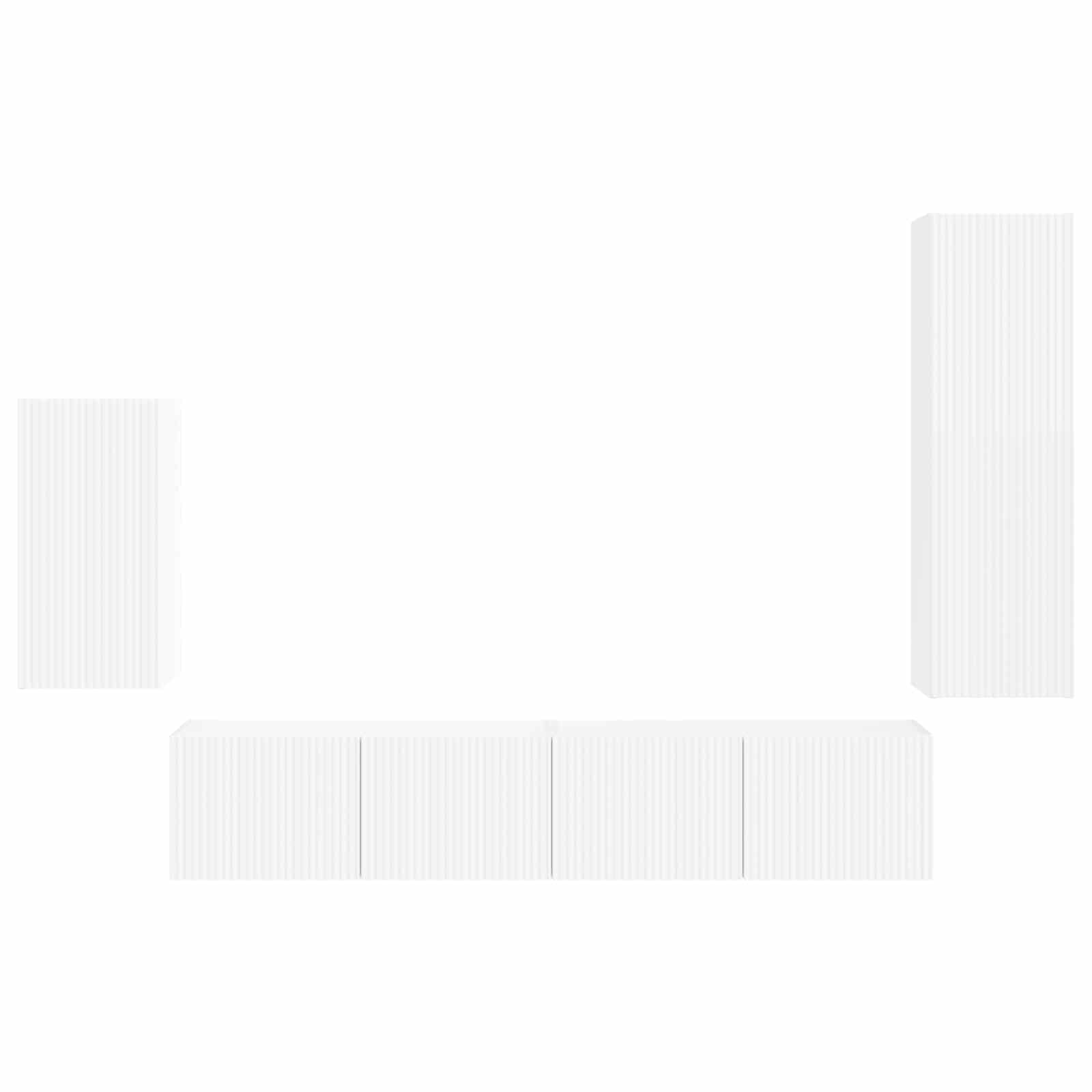 Set comodă TV Pe perete 3 pcs Alb Lemn compozit GartenMobel Dekor