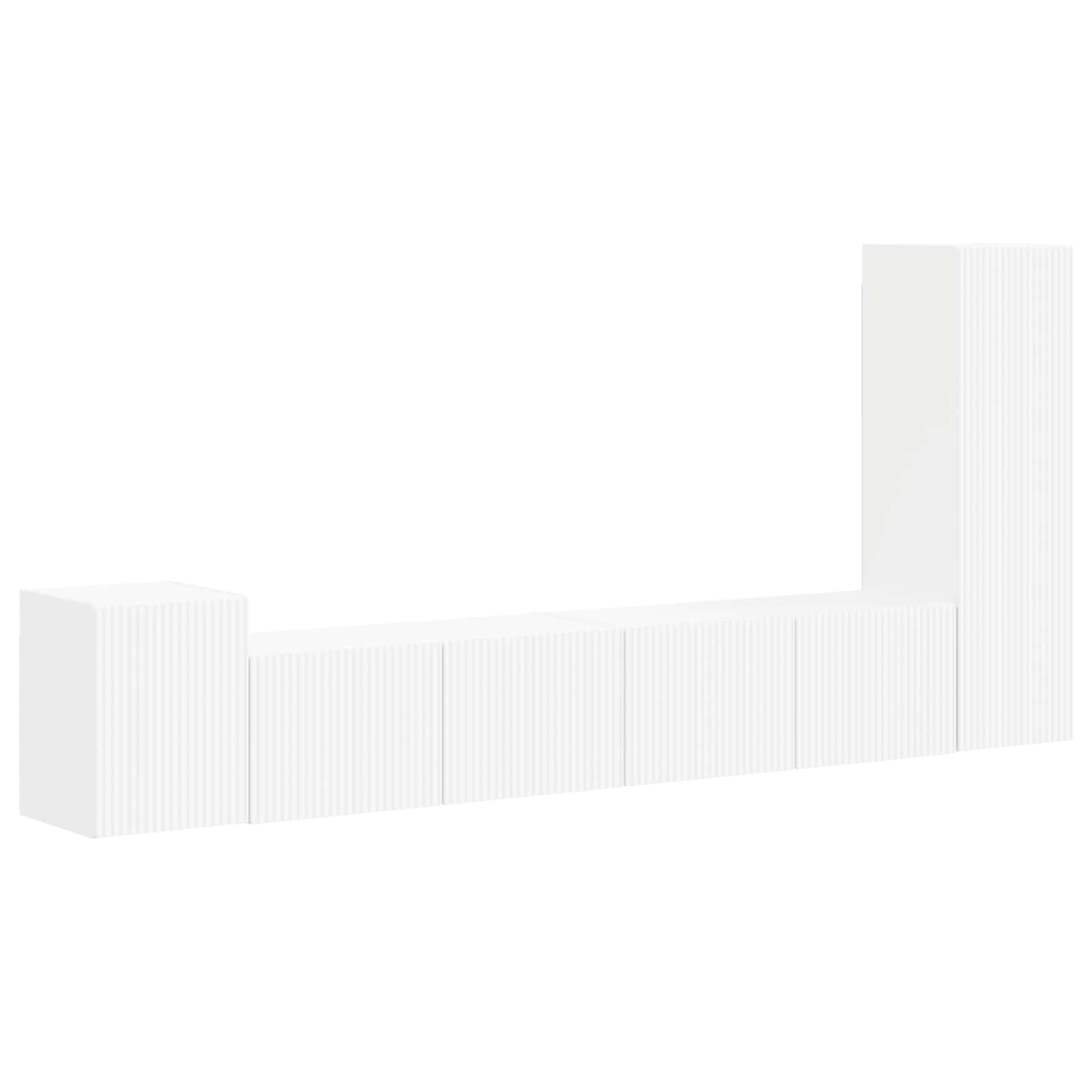 Set comodă TV Pe perete 3 pcs Alb Lemn compozit GartenMobel Dekor