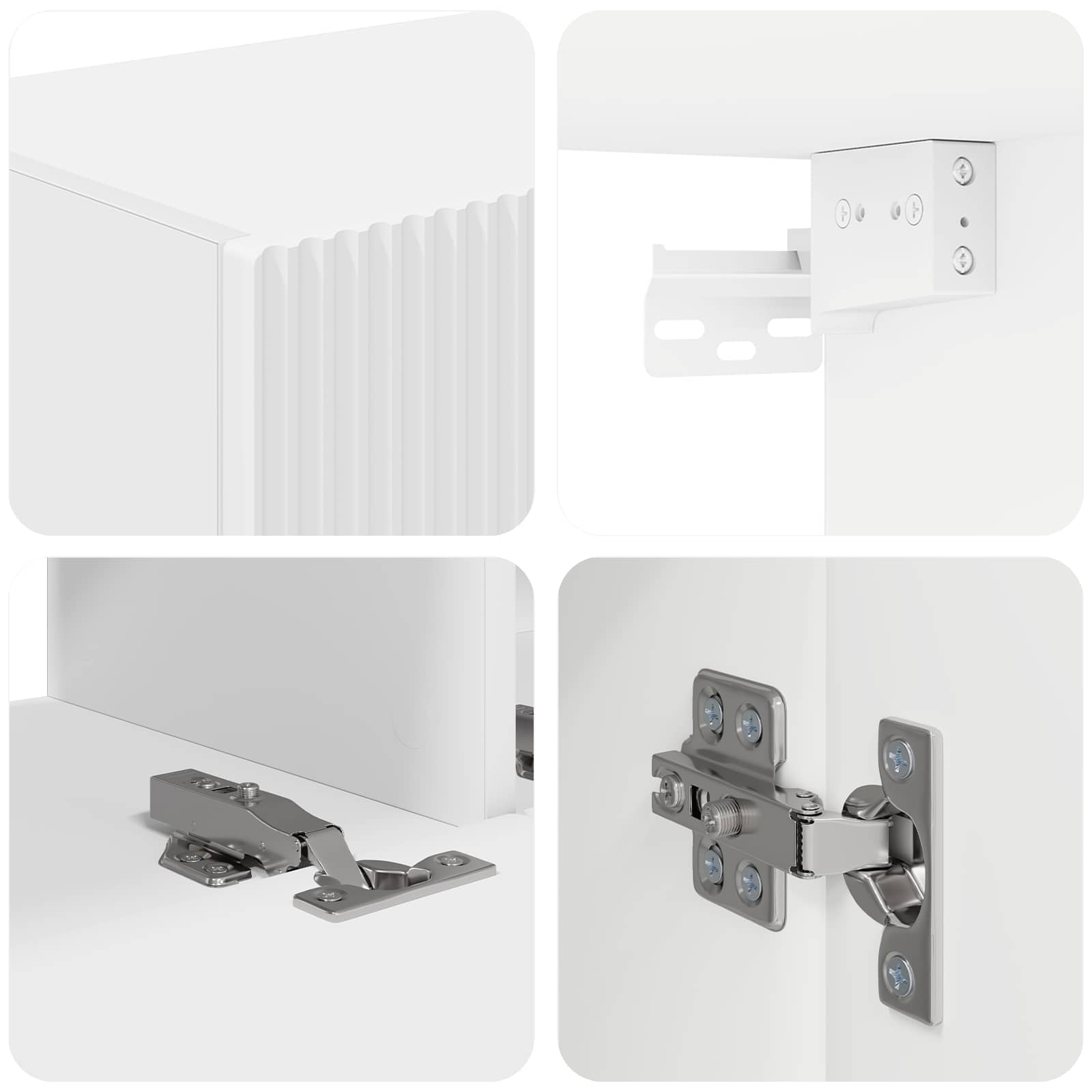 Set comodă TV Pe perete 3 pcs Alb Lemn compozit GartenMobel Dekor