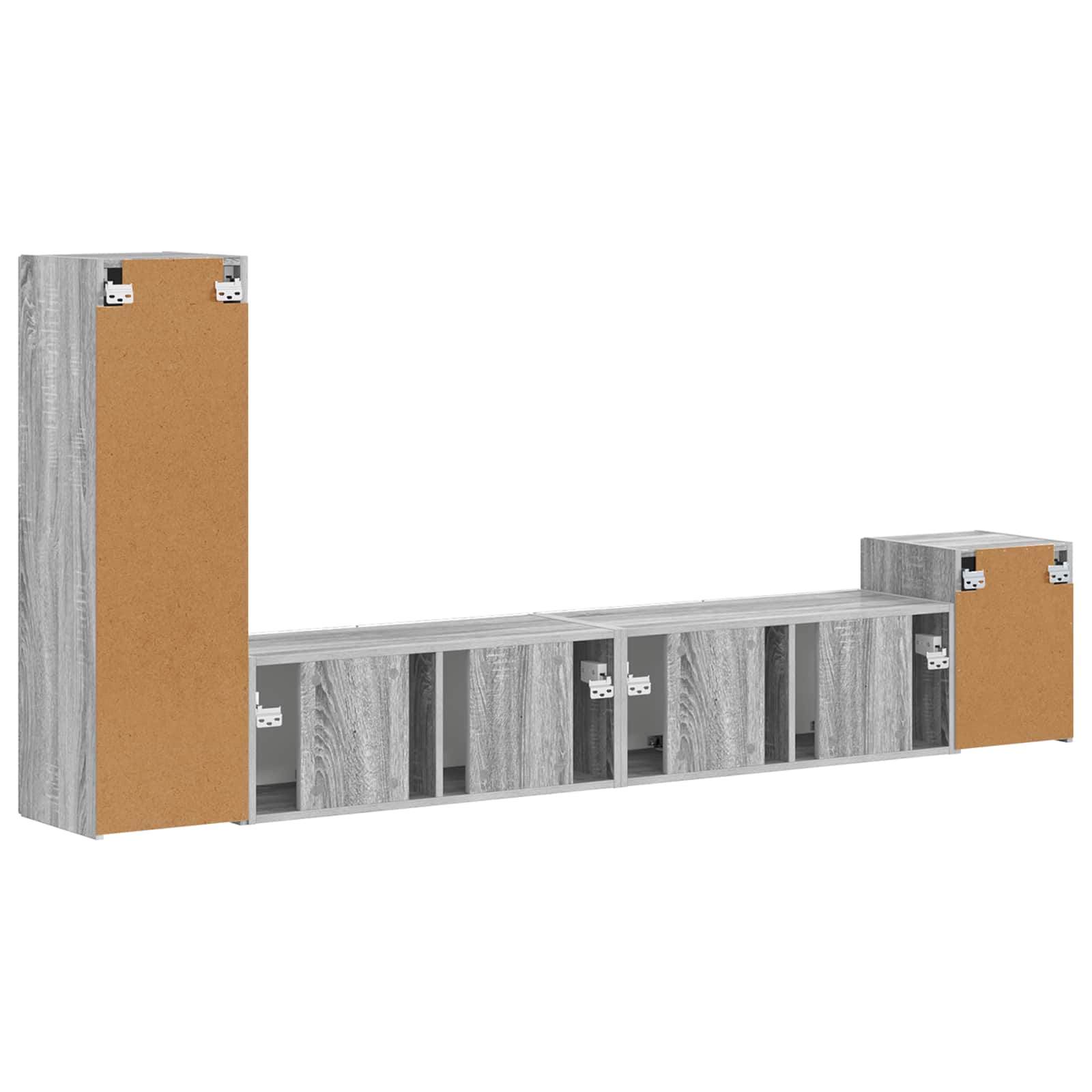 Set comodă TV Pe perete 3 pcs Gri Sonoma Lemn compozit GartenMobel Dekor