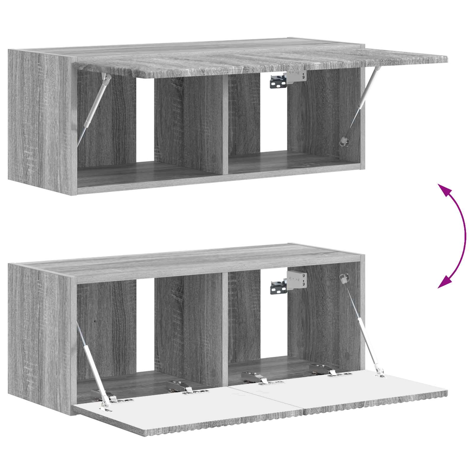 Set comodă TV Pe perete 3 pcs Gri Sonoma Lemn compozit GartenMobel Dekor