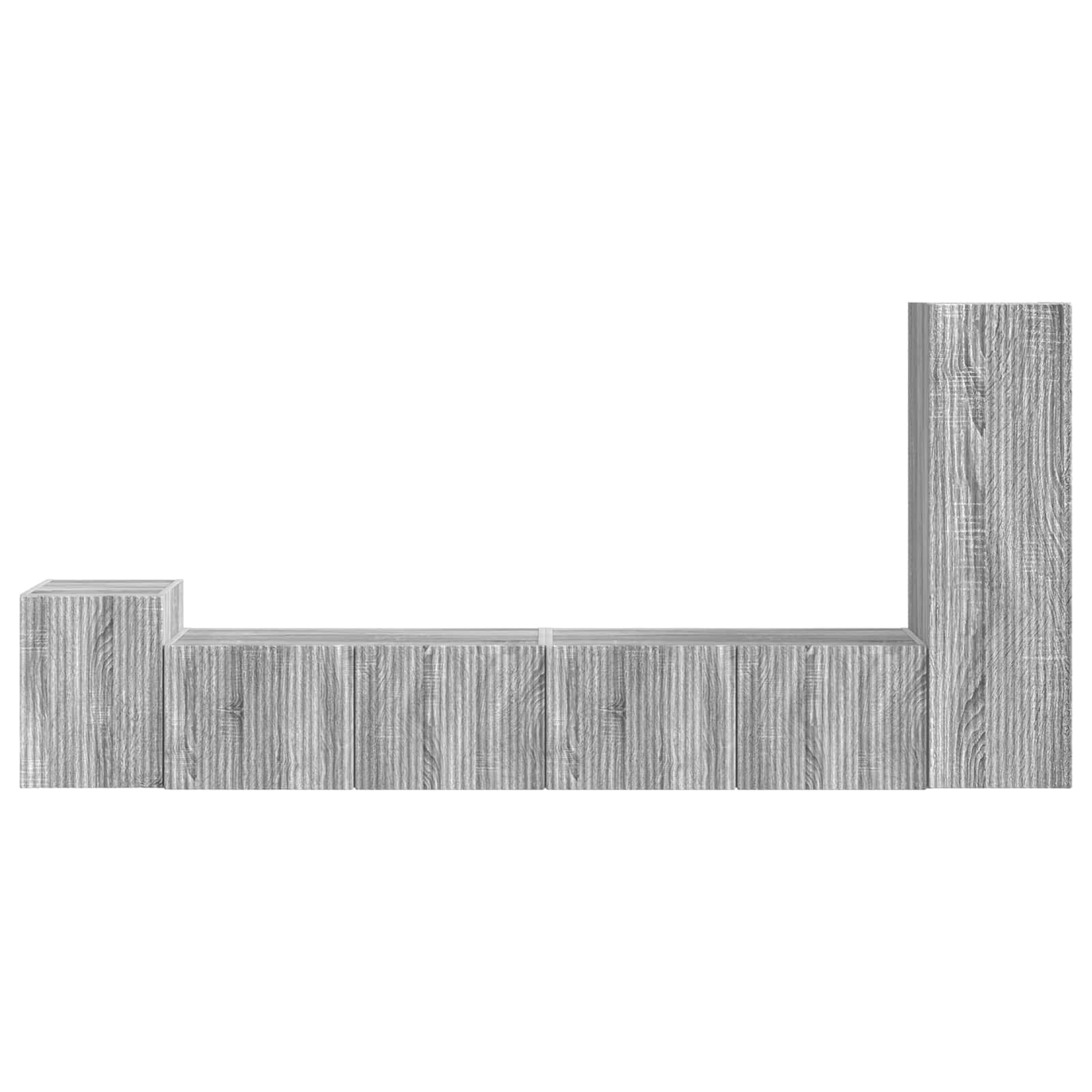 Set comodă TV Pe perete 3 pcs Gri Sonoma Lemn compozit GartenMobel Dekor