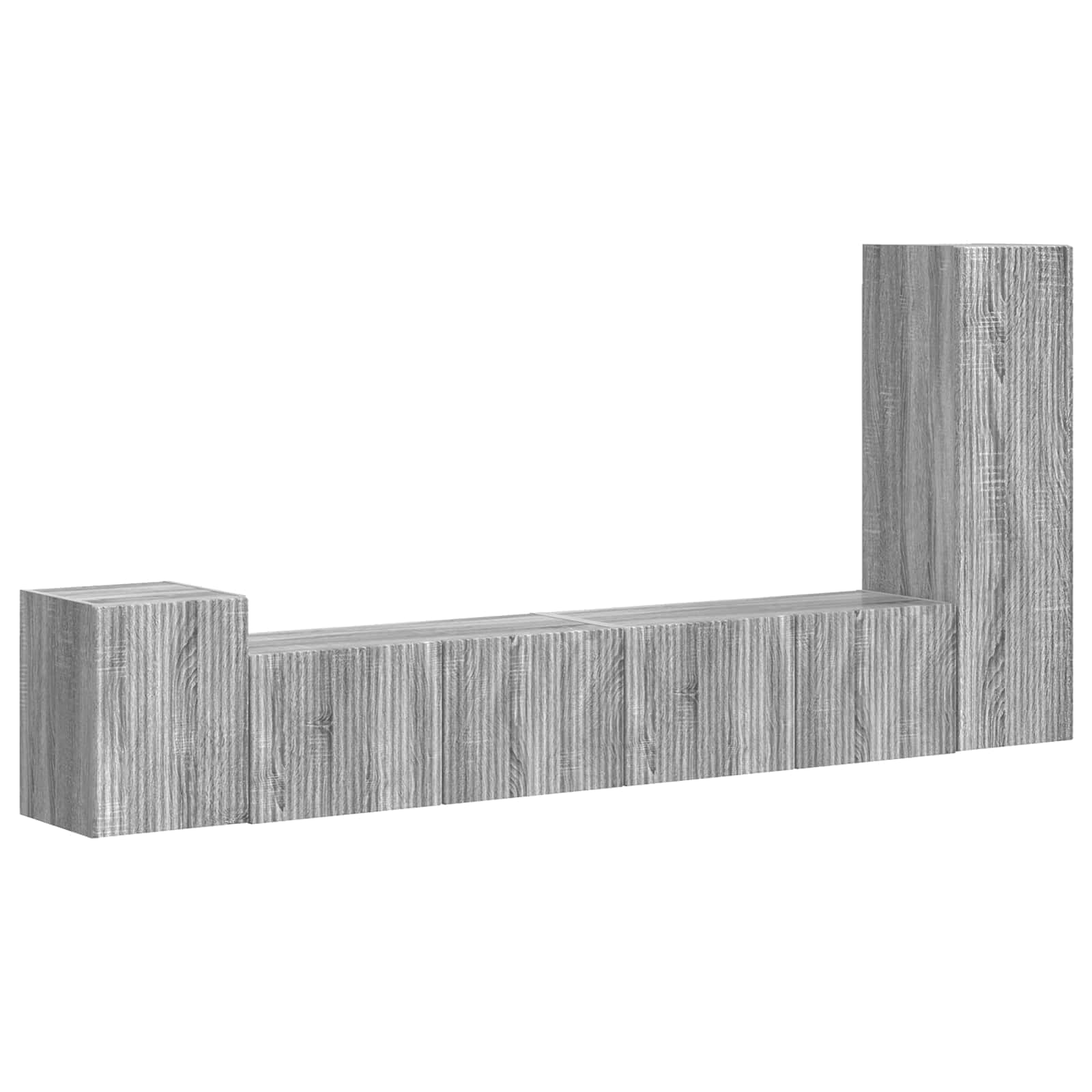 Set comodă TV Pe perete 3 pcs Gri Sonoma Lemn compozit GartenMobel Dekor