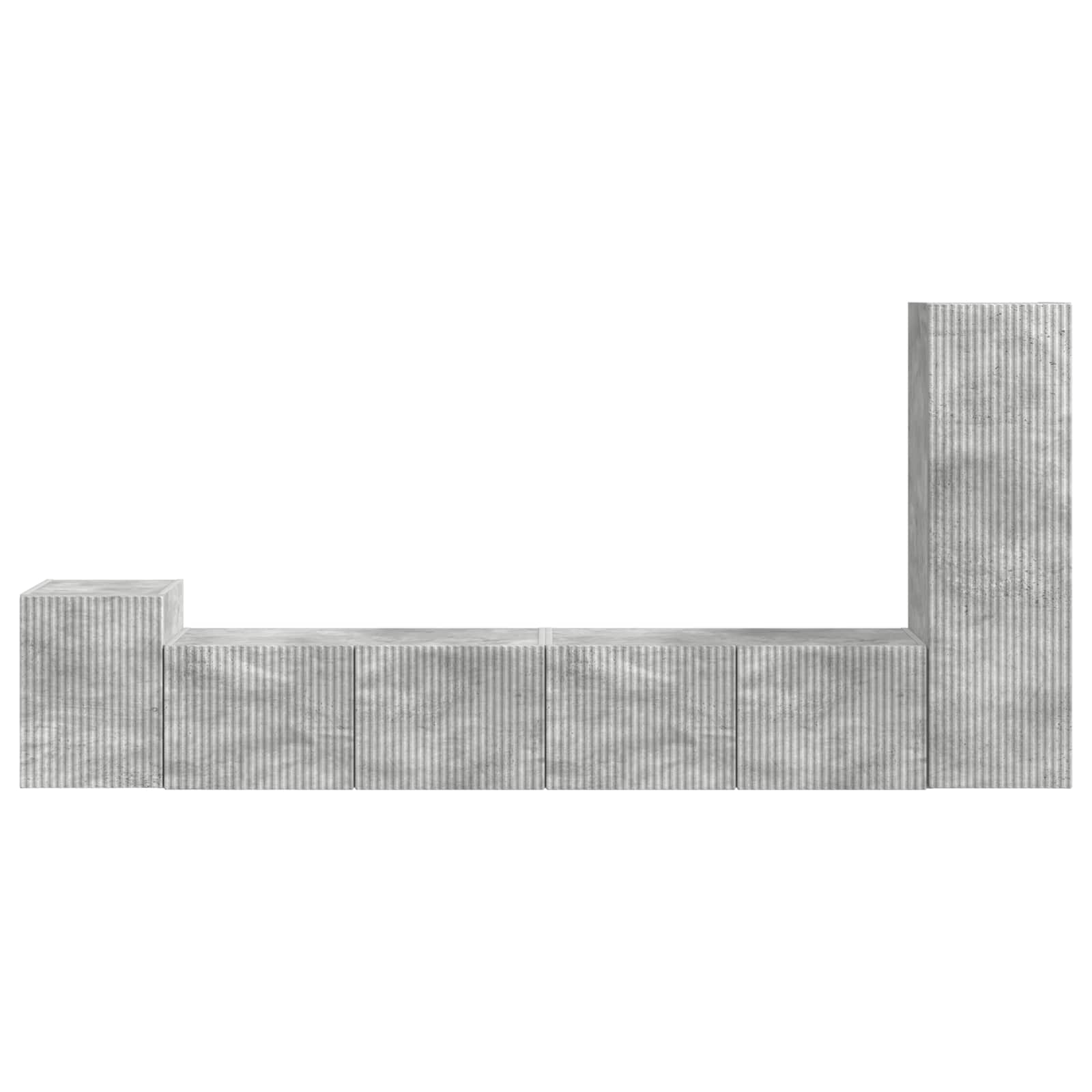 Set comodă TV Pe perete 3 pcs Gri din beton Lemn compozit GartenMobel Dekor