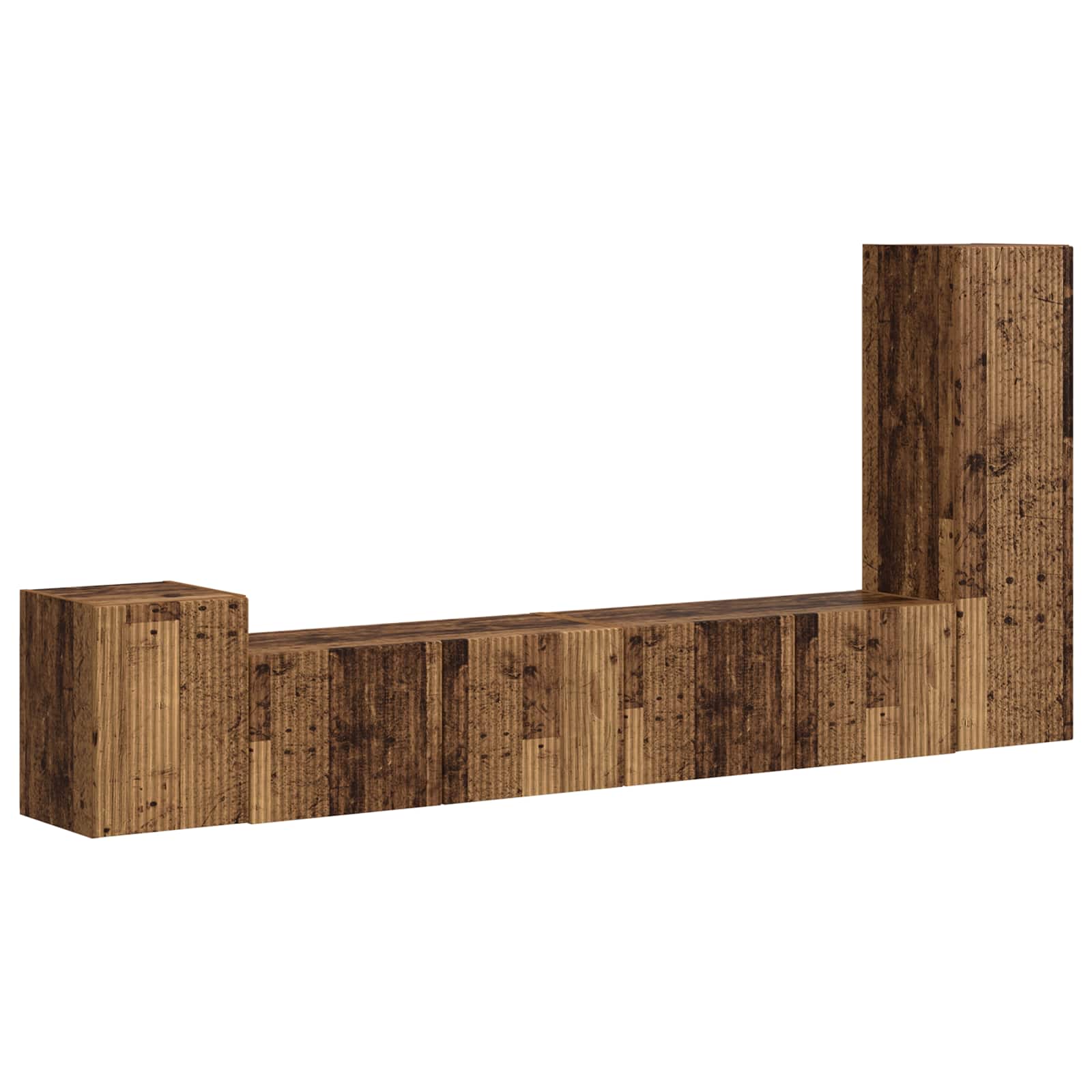 Set comodă TV Pe perete 3 pcs Lemn vechi Lemn compozit GartenMobel Dekor