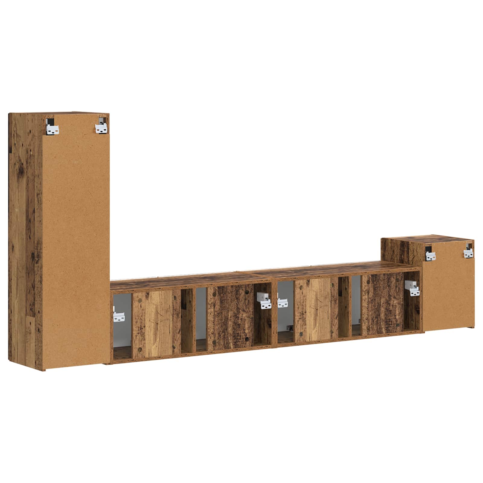 Set comodă TV Pe perete 3 pcs Lemn vechi Lemn compozit GartenMobel Dekor