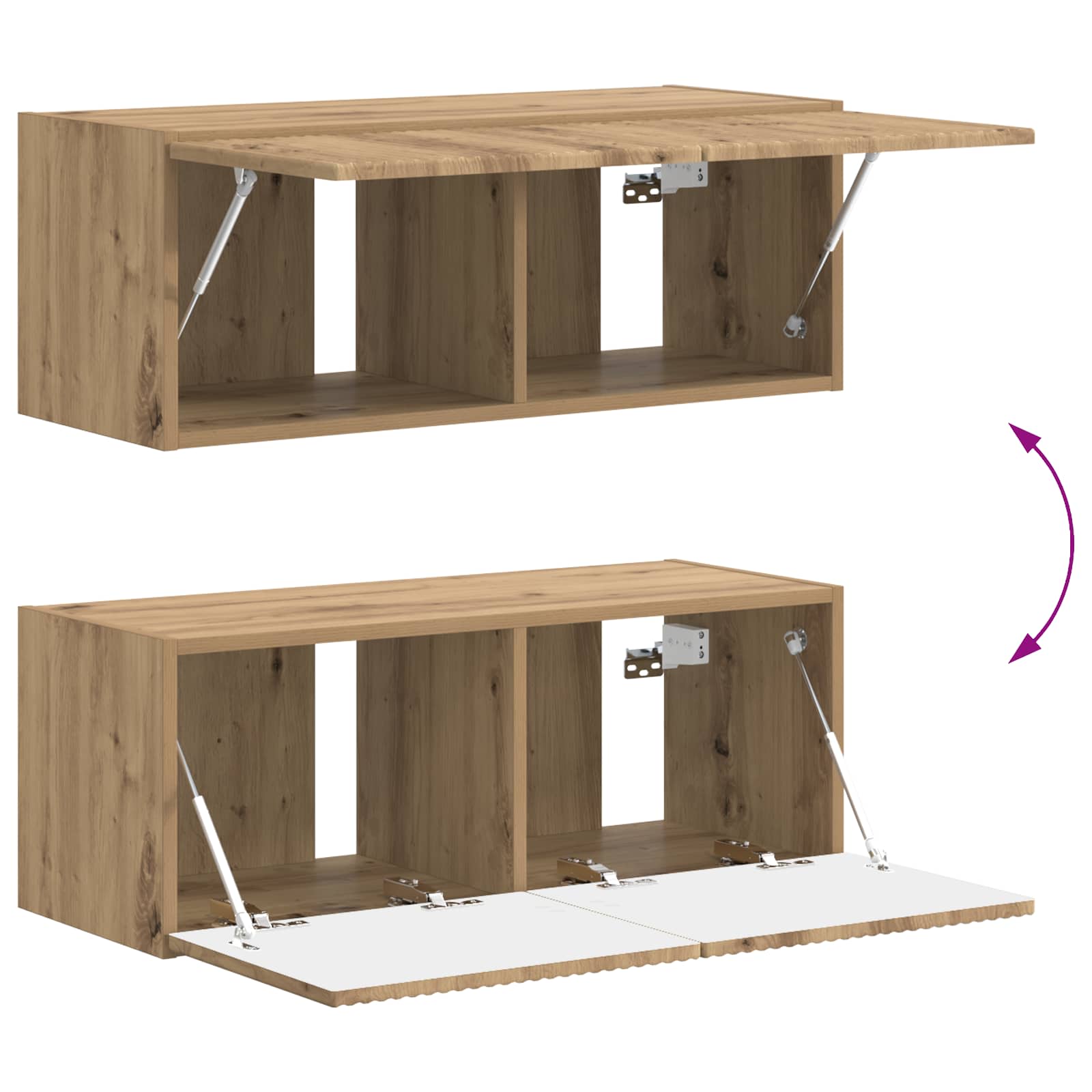 Set comodă TV Pe perete 3 pcs Stejar Artizanal Lemn compozit GartenMobel Dekor