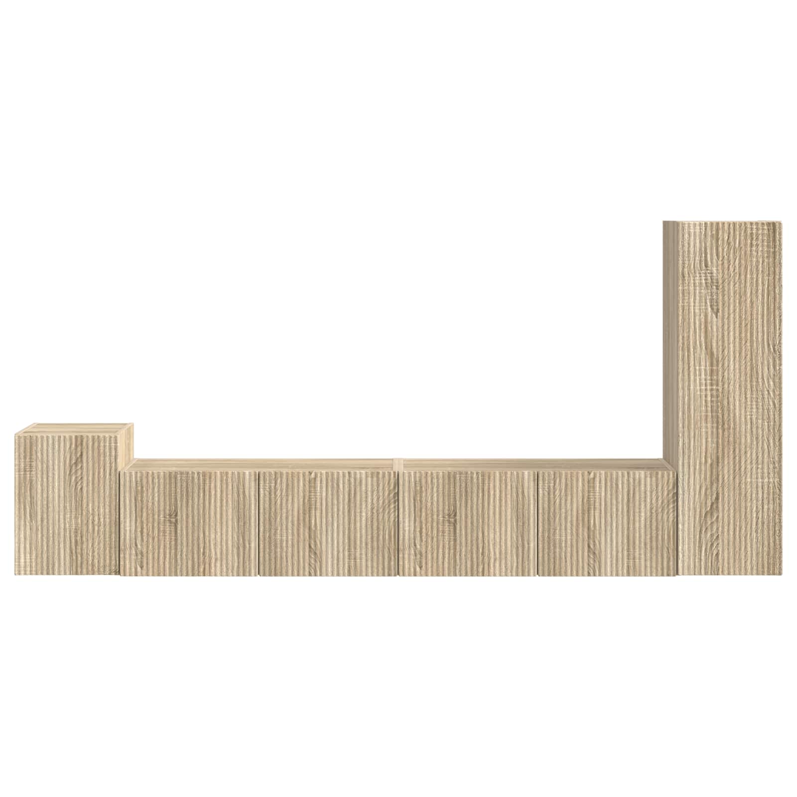 Set comodă TV Pe perete 3 pcs Stejar Sonoma Lemn compozit GartenMobel Dekor