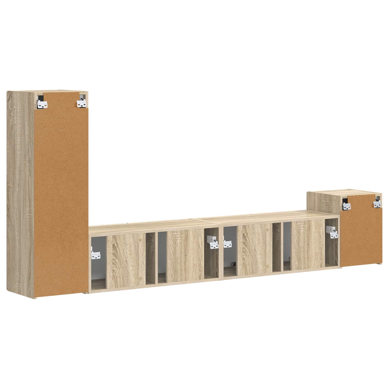 Set comodă TV Pe perete 3 pcs Stejar Sonoma Lemn compozit GartenMobel Dekor