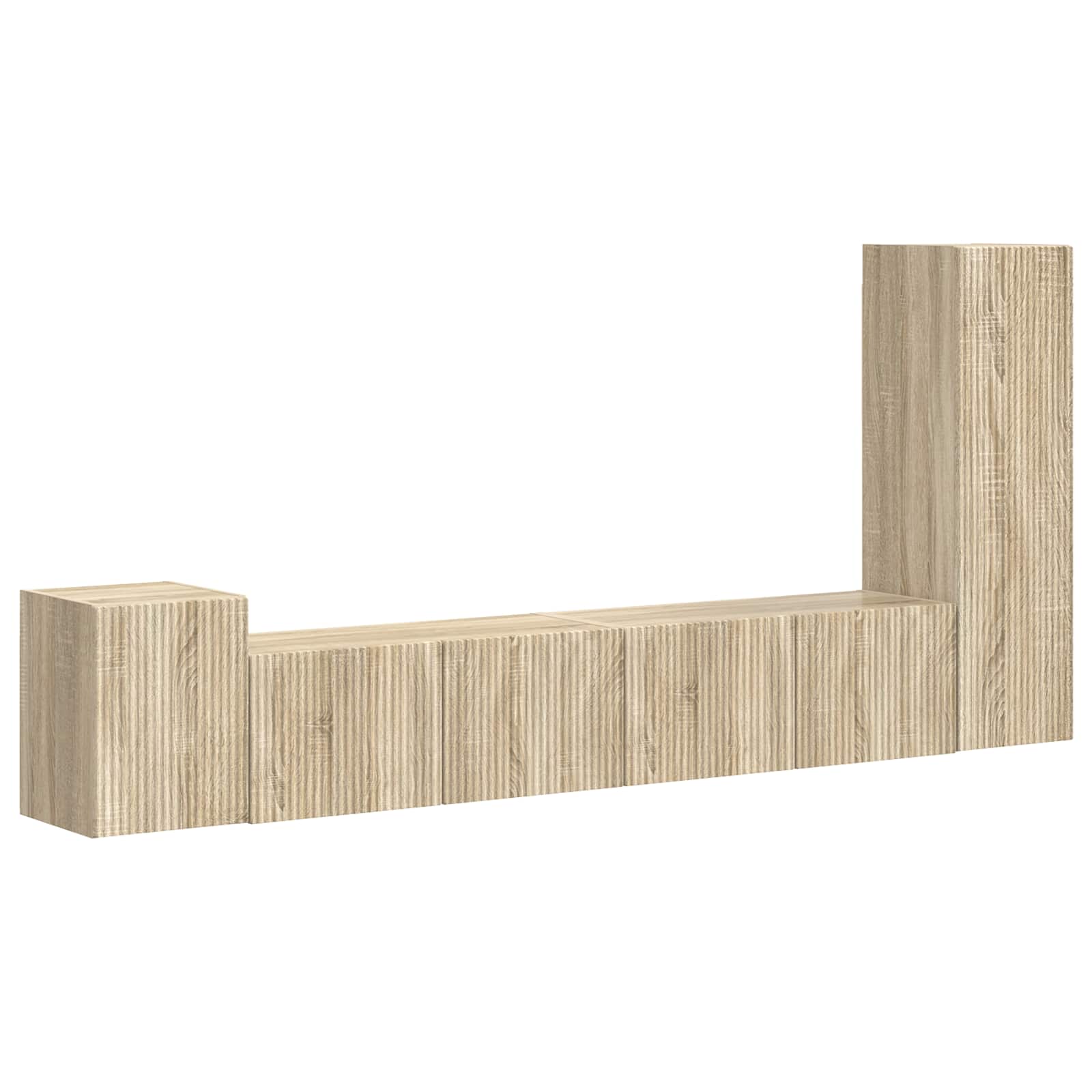 Set comodă TV Pe perete 3 pcs Stejar Sonoma Lemn compozit GartenMobel Dekor