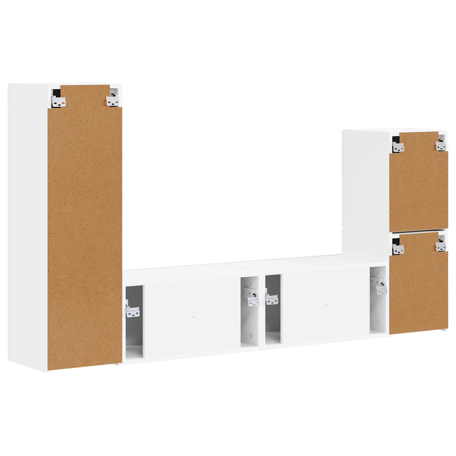 Set comodă TV Pe perete 4 pcs Alb Lemn compozit GartenMobel Dekor