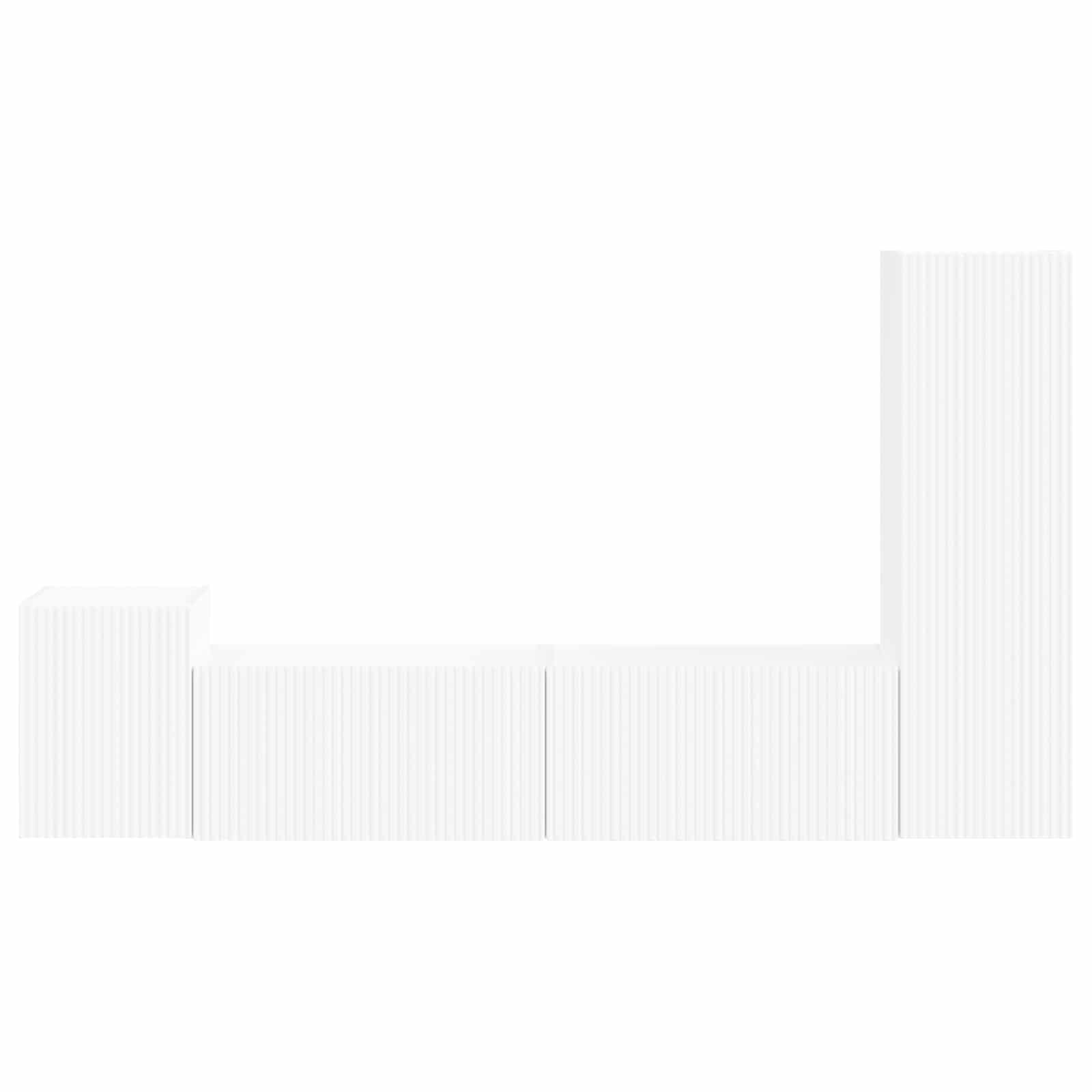 Set comodă TV Pe perete 4 pcs Alb Lemn compozit GartenMobel Dekor