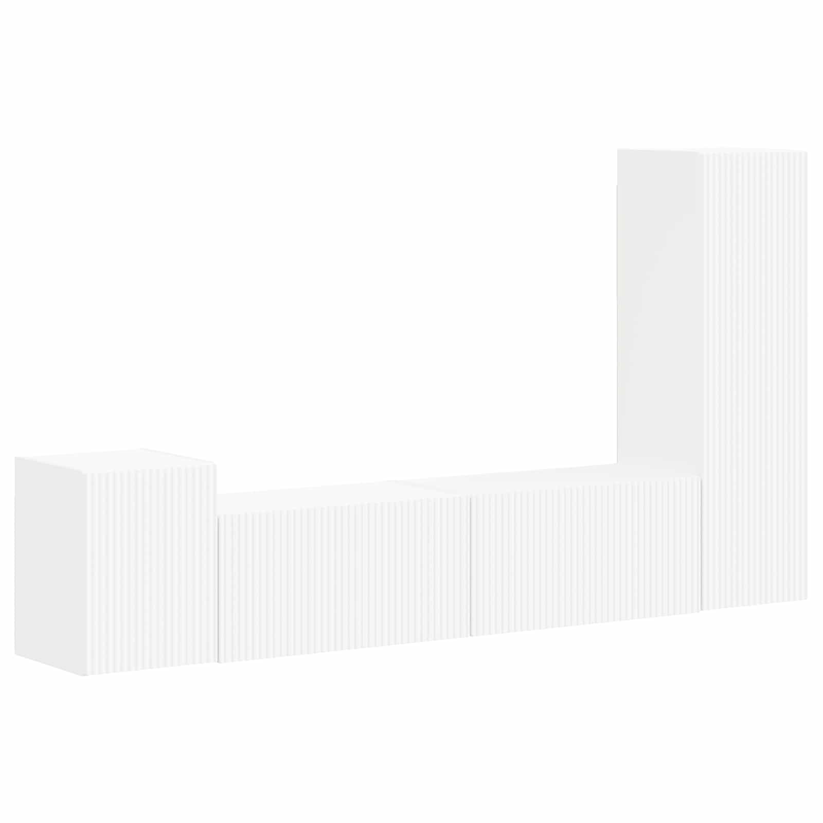 Set comodă TV Pe perete 4 pcs Alb Lemn compozit GartenMobel Dekor