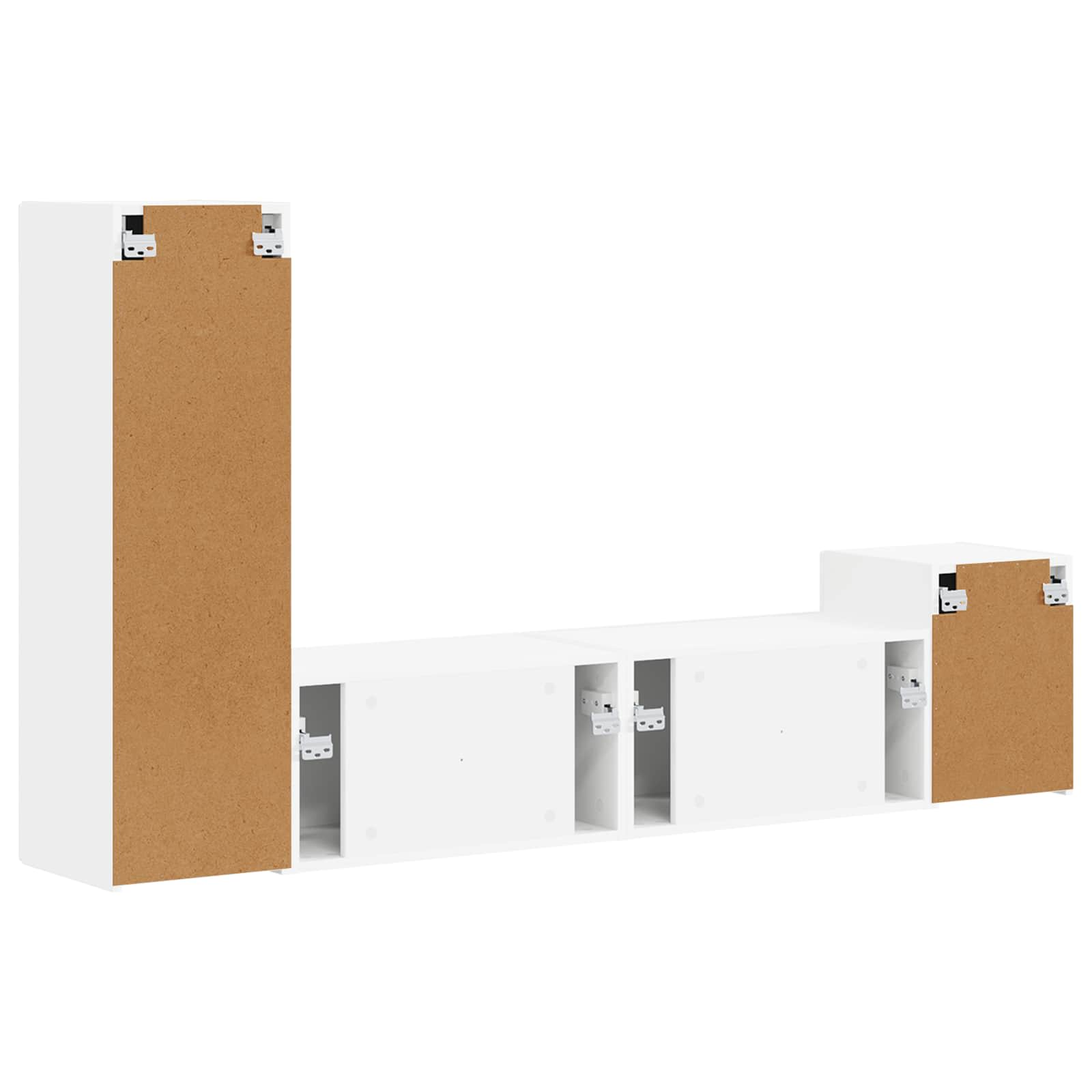 Set comodă TV Pe perete 4 pcs Alb Lemn compozit GartenMobel Dekor