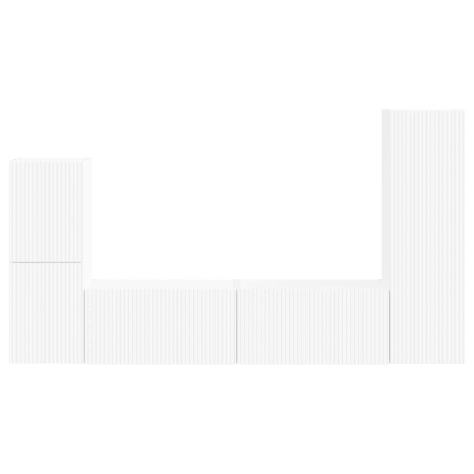 Set comodă TV Pe perete 4 pcs Alb Lemn compozit GartenMobel Dekor