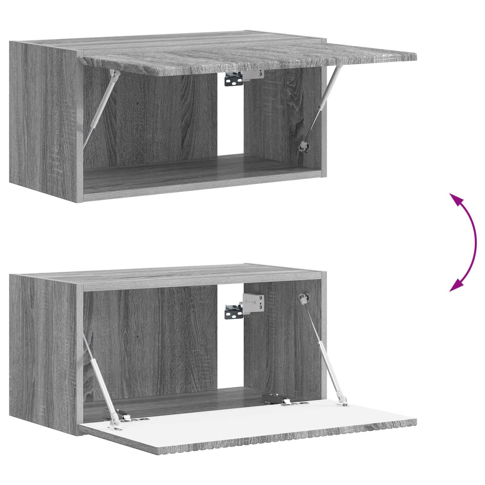 Set comodă TV Pe perete 4 pcs Gri Sonoma Lemn compozit GartenMobel Dekor