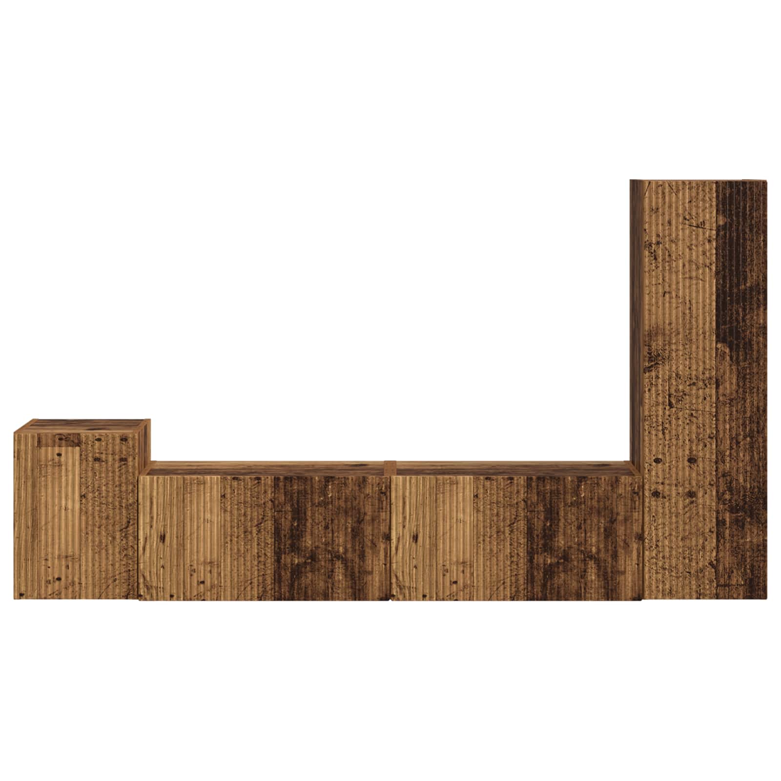 Set comodă TV Pe perete 4 pcs Lemn vechi Lemn compozit GartenMobel Dekor