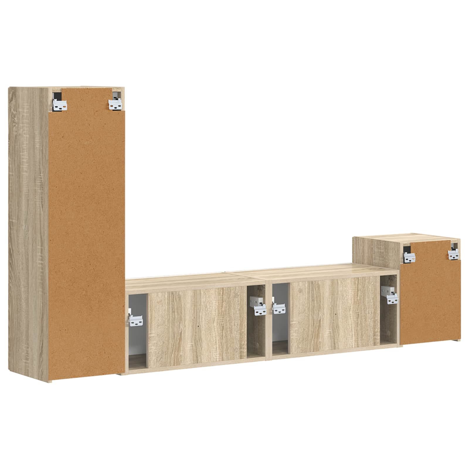 Set comodă TV Pe perete 4 pcs Stejar Sonoma Lemn compozit GartenMobel Dekor