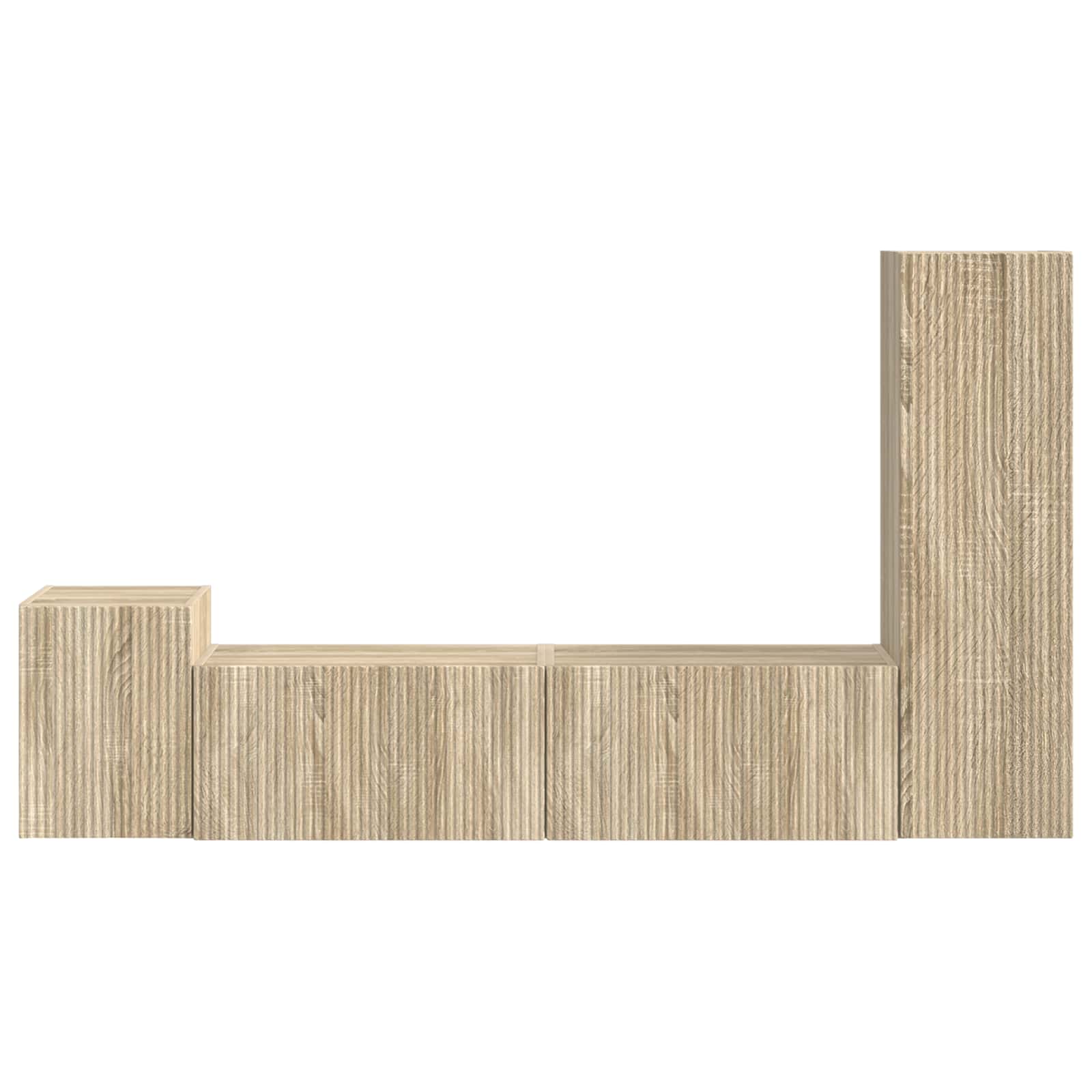 Set comodă TV Pe perete 4 pcs Stejar Sonoma Lemn compozit GartenMobel Dekor