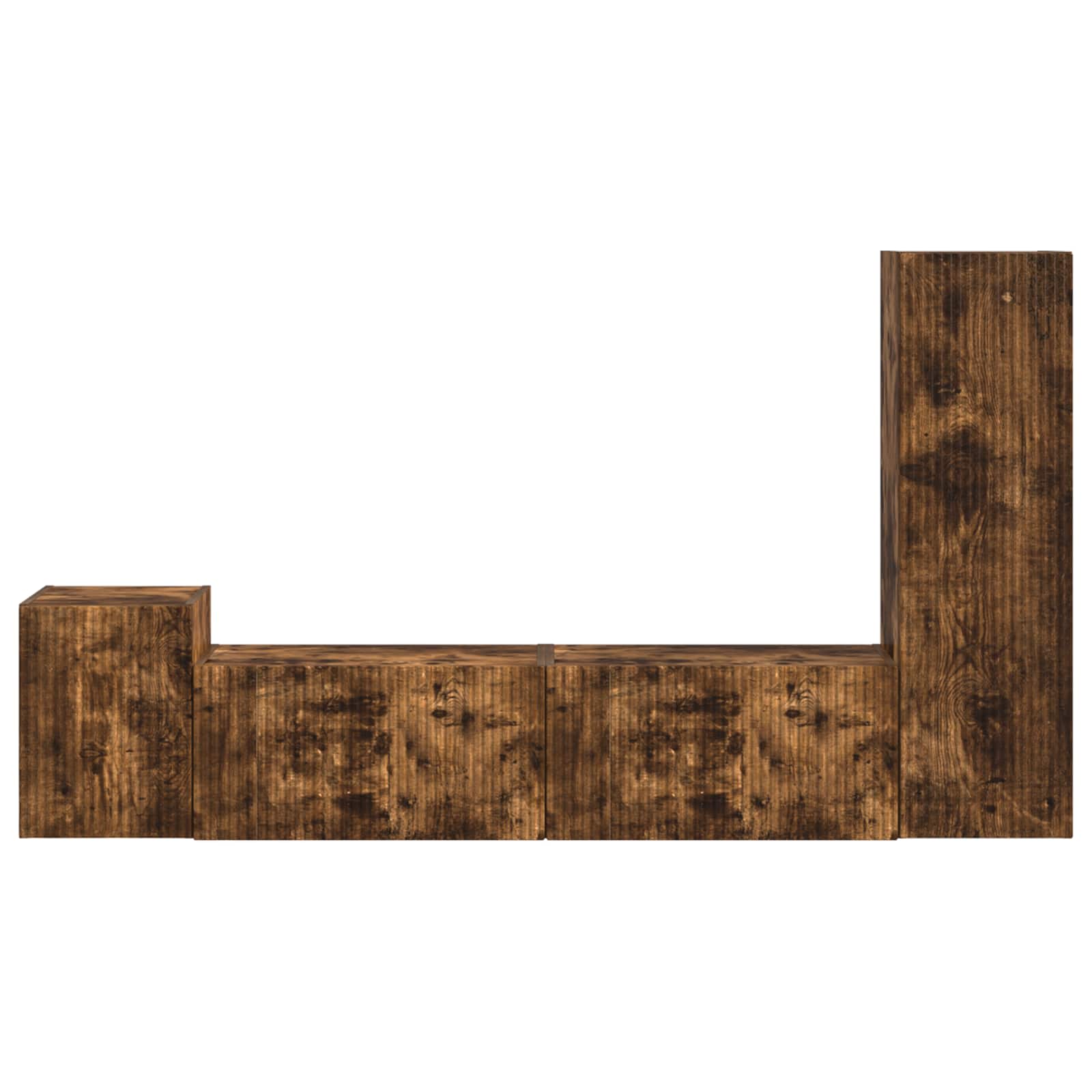 Set comodă TV Pe perete 4 pcs Stejar fumuriu Lemn compozit GartenMobel Dekor