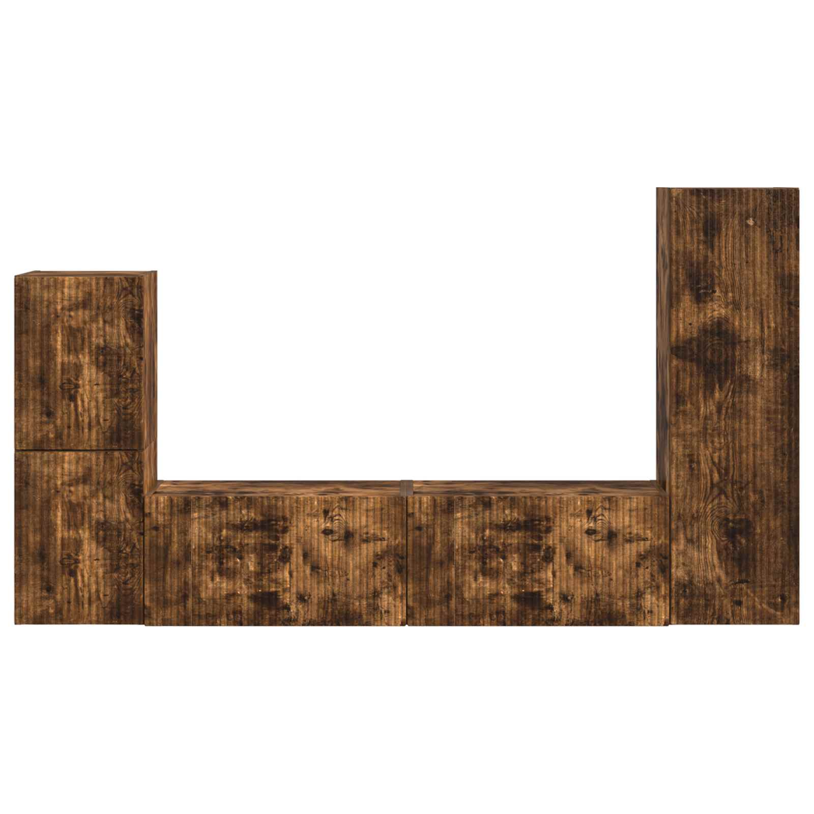 Set comodă TV Pe perete 4 pcs Stejar fumuriu Lemn compozit GartenMobel Dekor