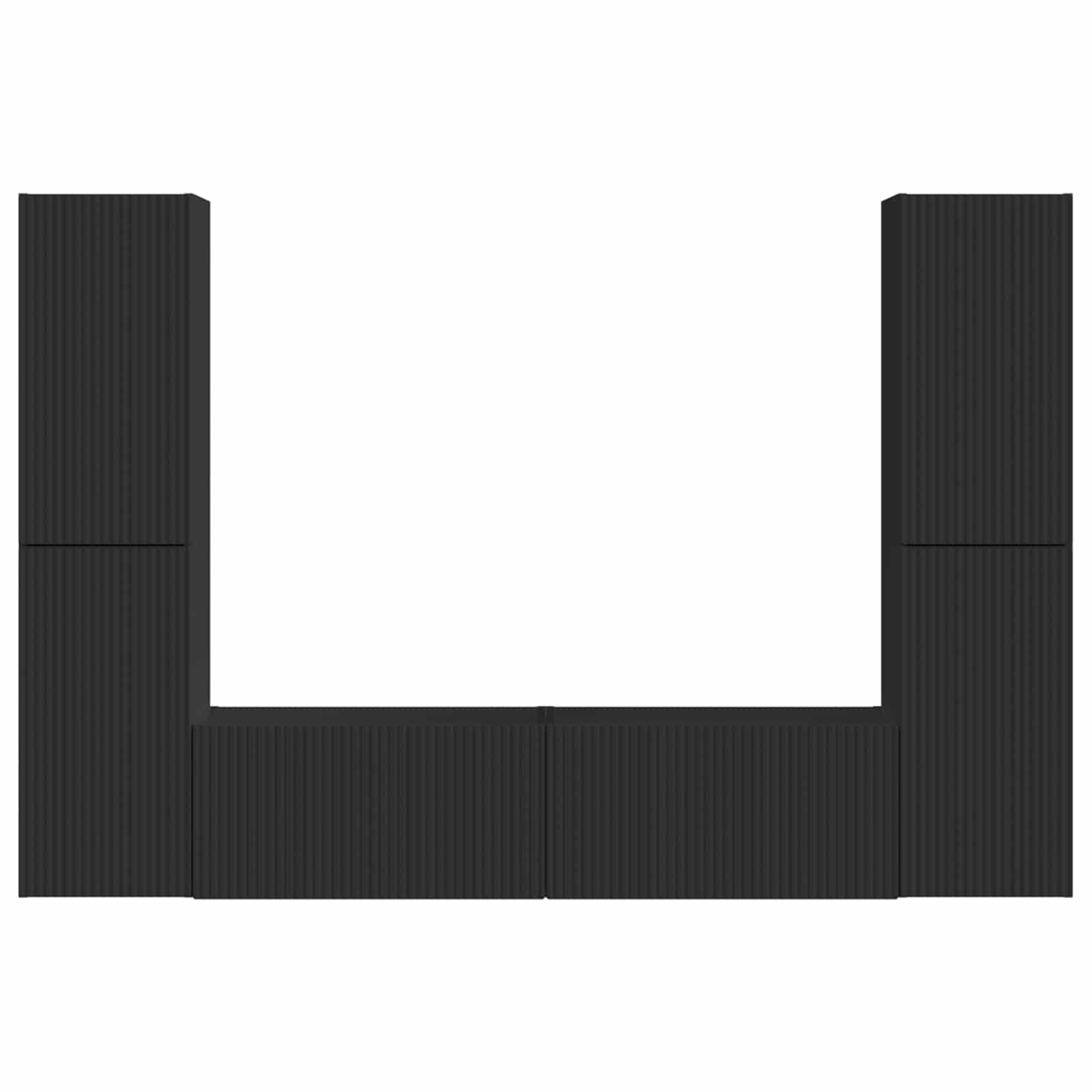 3 pcs Negru GartenMobel Dekor