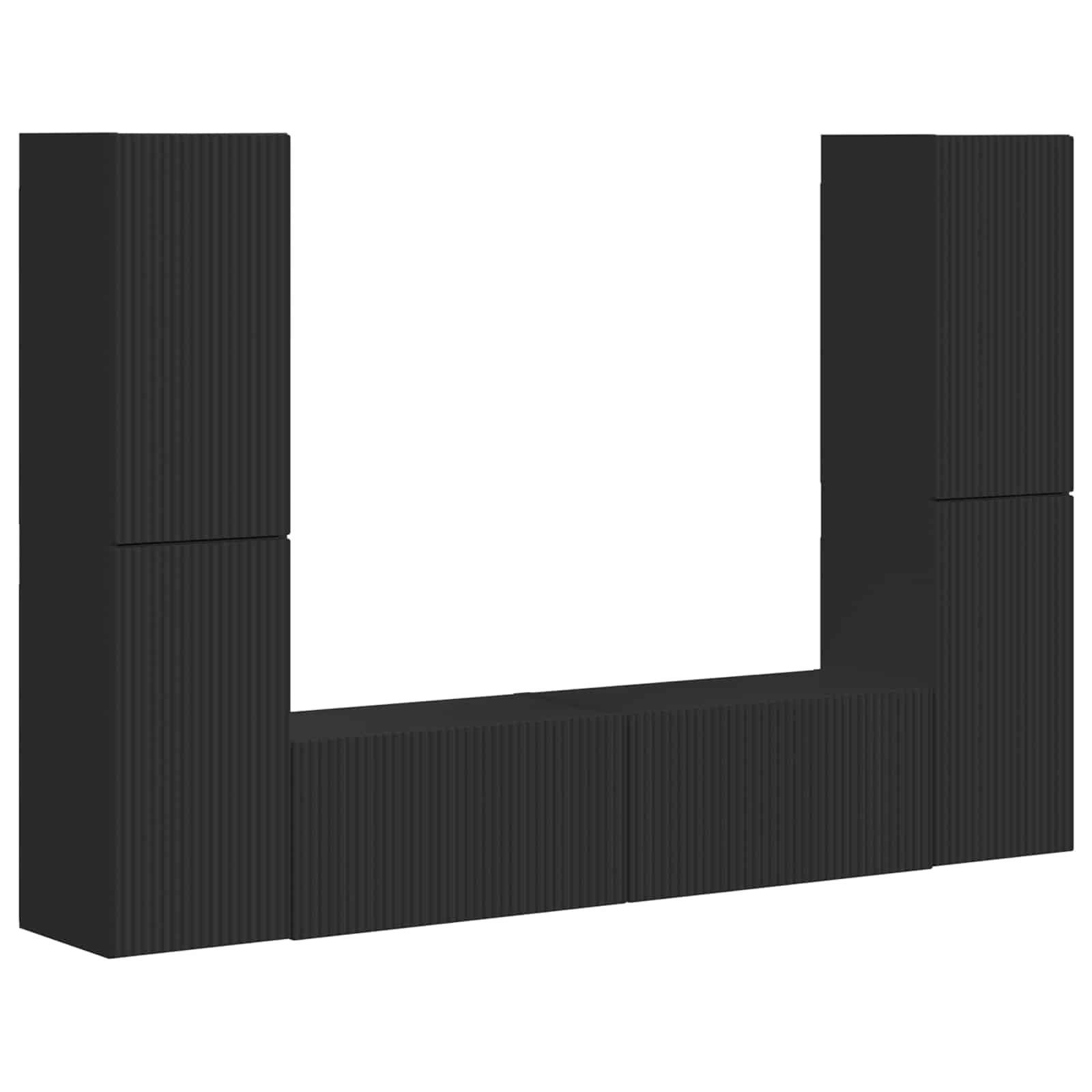 3 pcs Negru GartenMobel Dekor