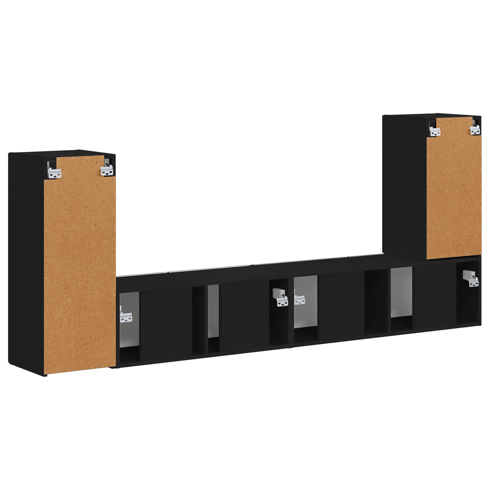 4 pcs Negru GartenMobel Dekor