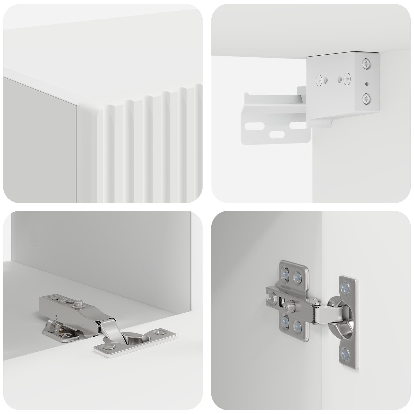 Set comodă TV Pe perete 3 pcs Alb Lemn compozit GartenMobel Dekor