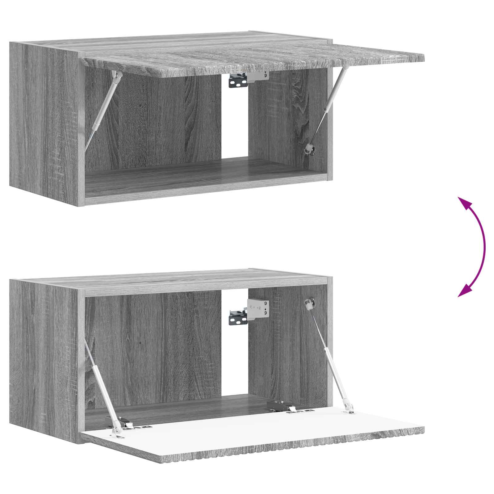 Set comodă TV Pe perete 3 pcs Gri Sonoma Lemn compozit GartenMobel Dekor