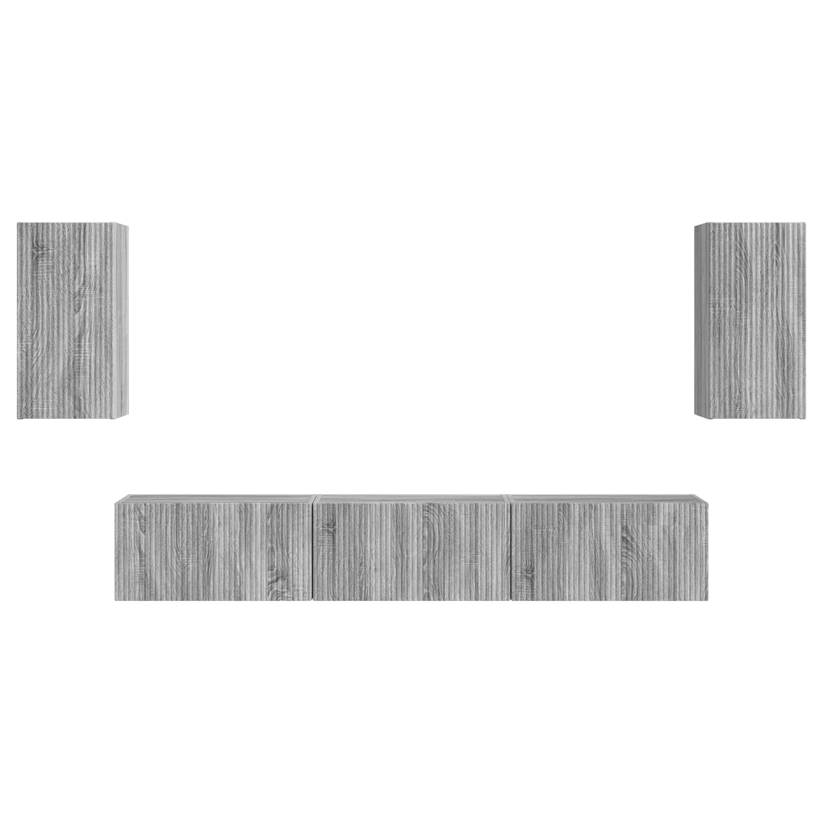Set comodă TV Pe perete 3 pcs Gri Sonoma Lemn compozit GartenMobel Dekor