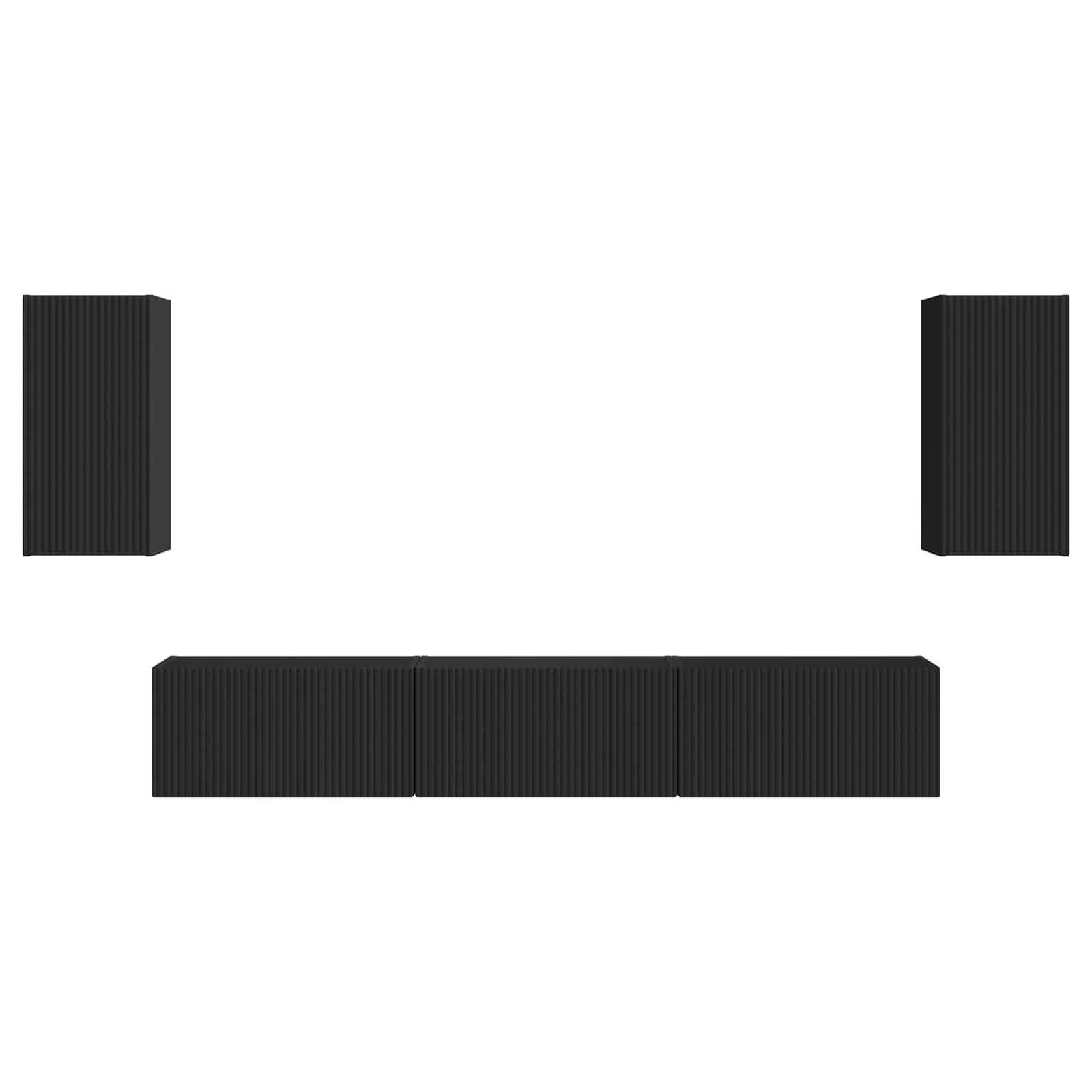 Set comodă TV Pe perete 3 pcs Negru Lemn compozit GartenMobel Dekor