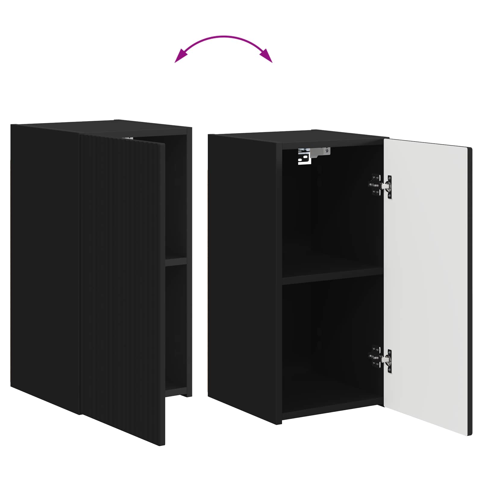 Set comodă TV Pe perete 3 pcs Negru Lemn compozit GartenMobel Dekor