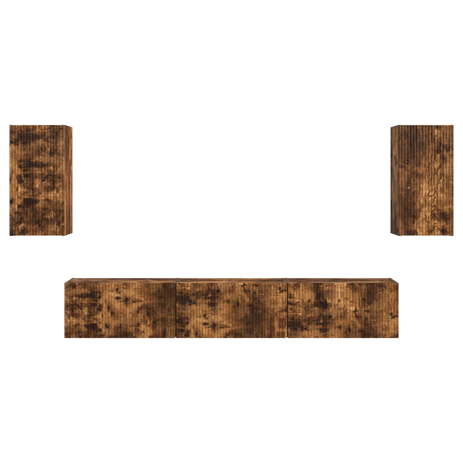 Set comodă TV Pe perete 3 pcs Stejar fumuriu Lemn compozit GartenMobel Dekor