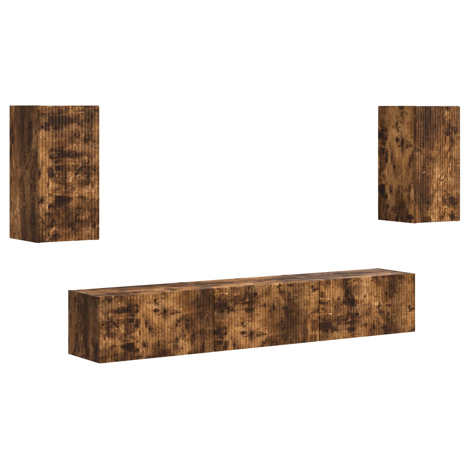 Set comodă TV Pe perete 3 pcs Stejar fumuriu Lemn compozit GartenMobel Dekor