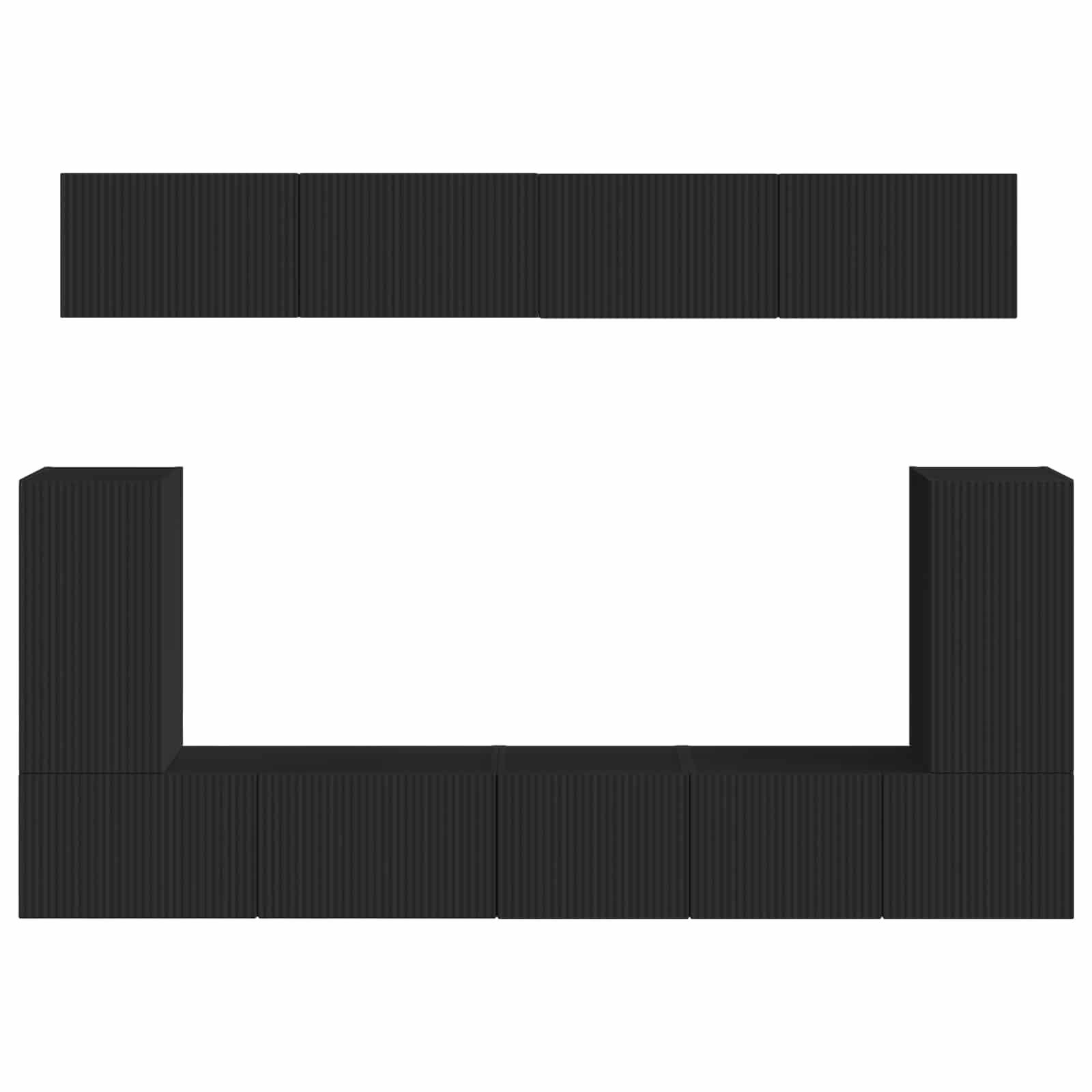 Set comodă TV Pe perete 5 pcs Negru Lemn compozit GartenMobel Dekor